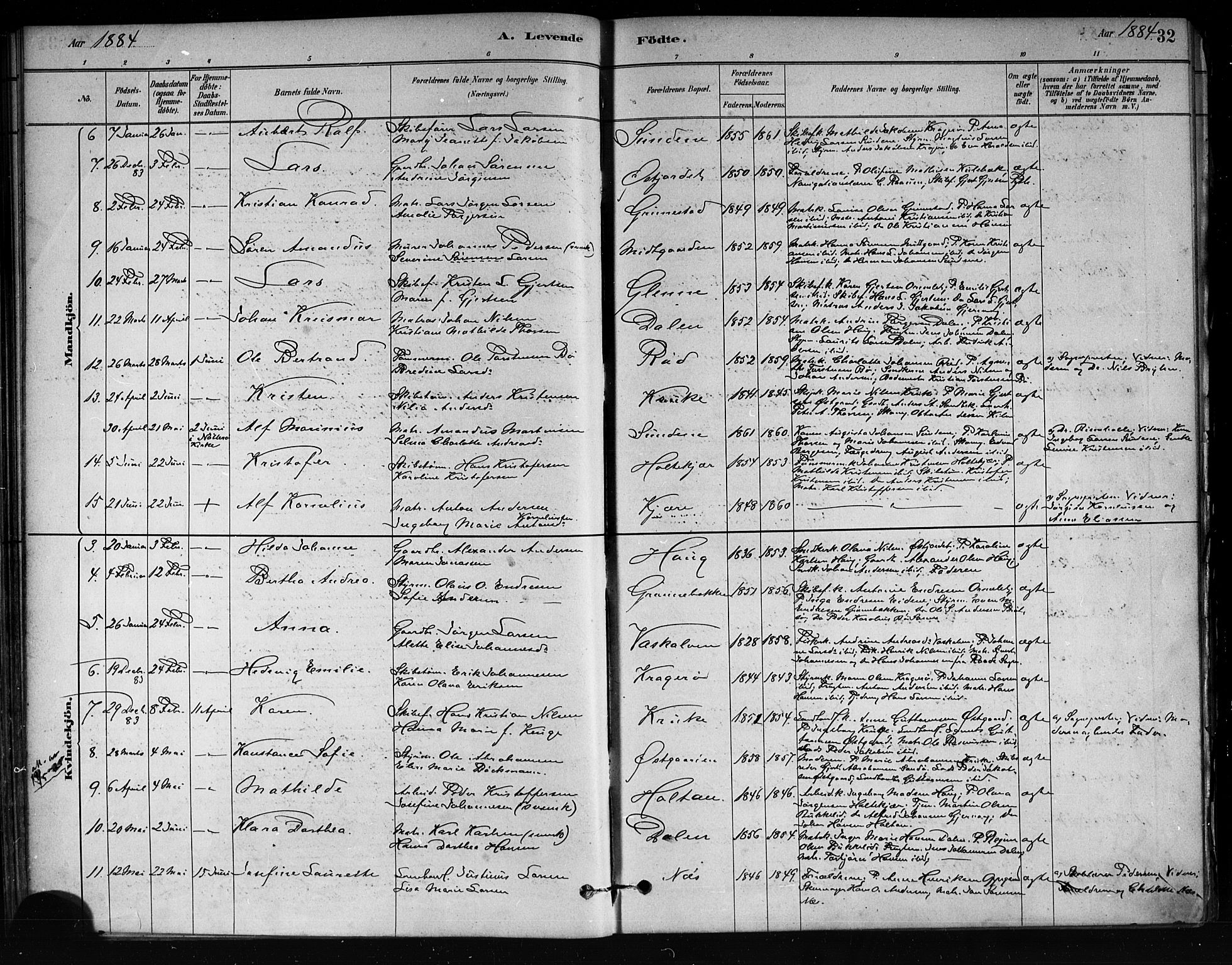 Tjøme kirkebøker, SAKO/A-328/F/Fa/L0001: Parish register (official) no. 1, 1879-1890, p. 32