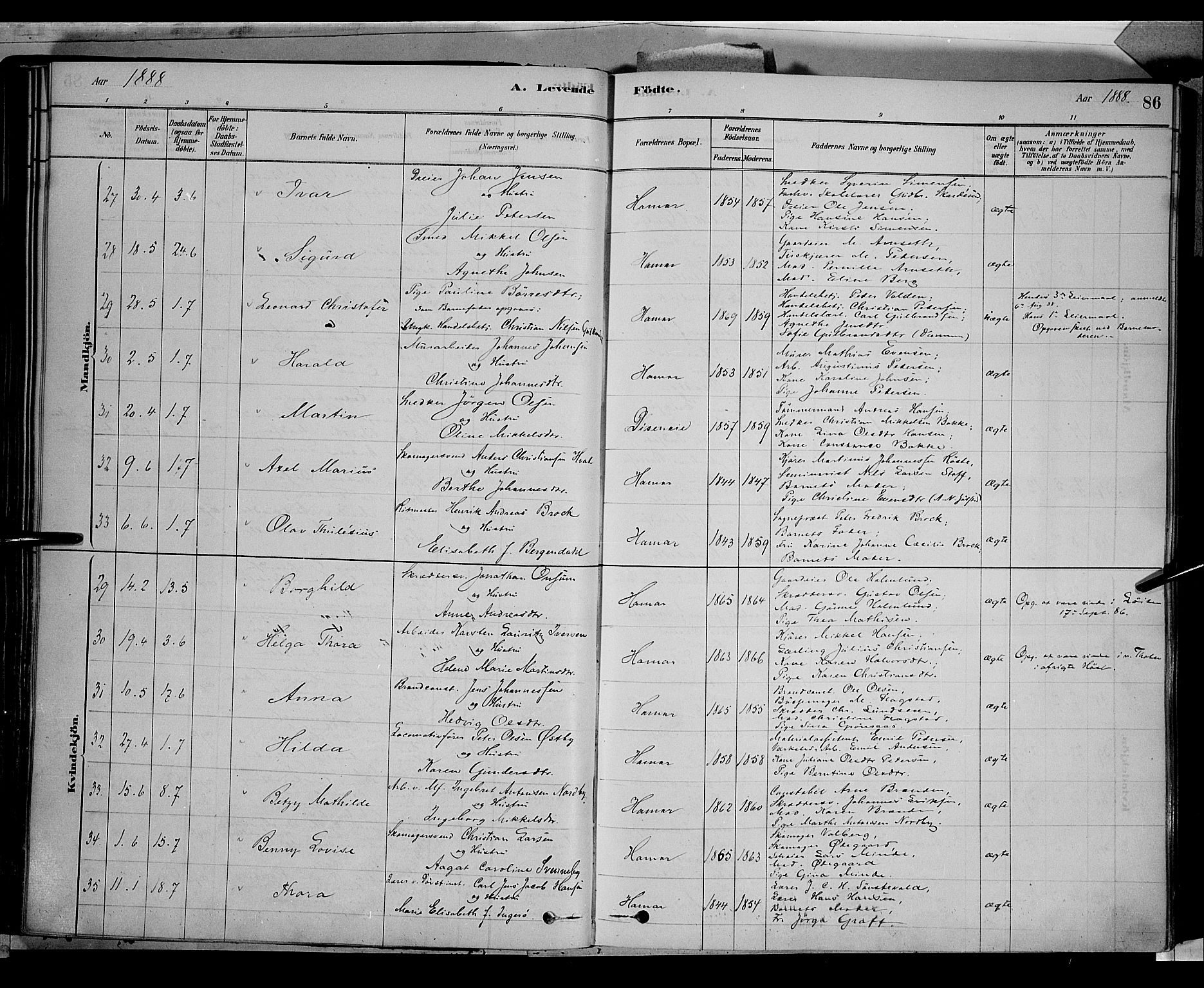 Vang prestekontor, Hedmark, AV/SAH-PREST-008/H/Ha/Haa/L0016: Parish register (official) no. 16, 1878-1889, p. 86