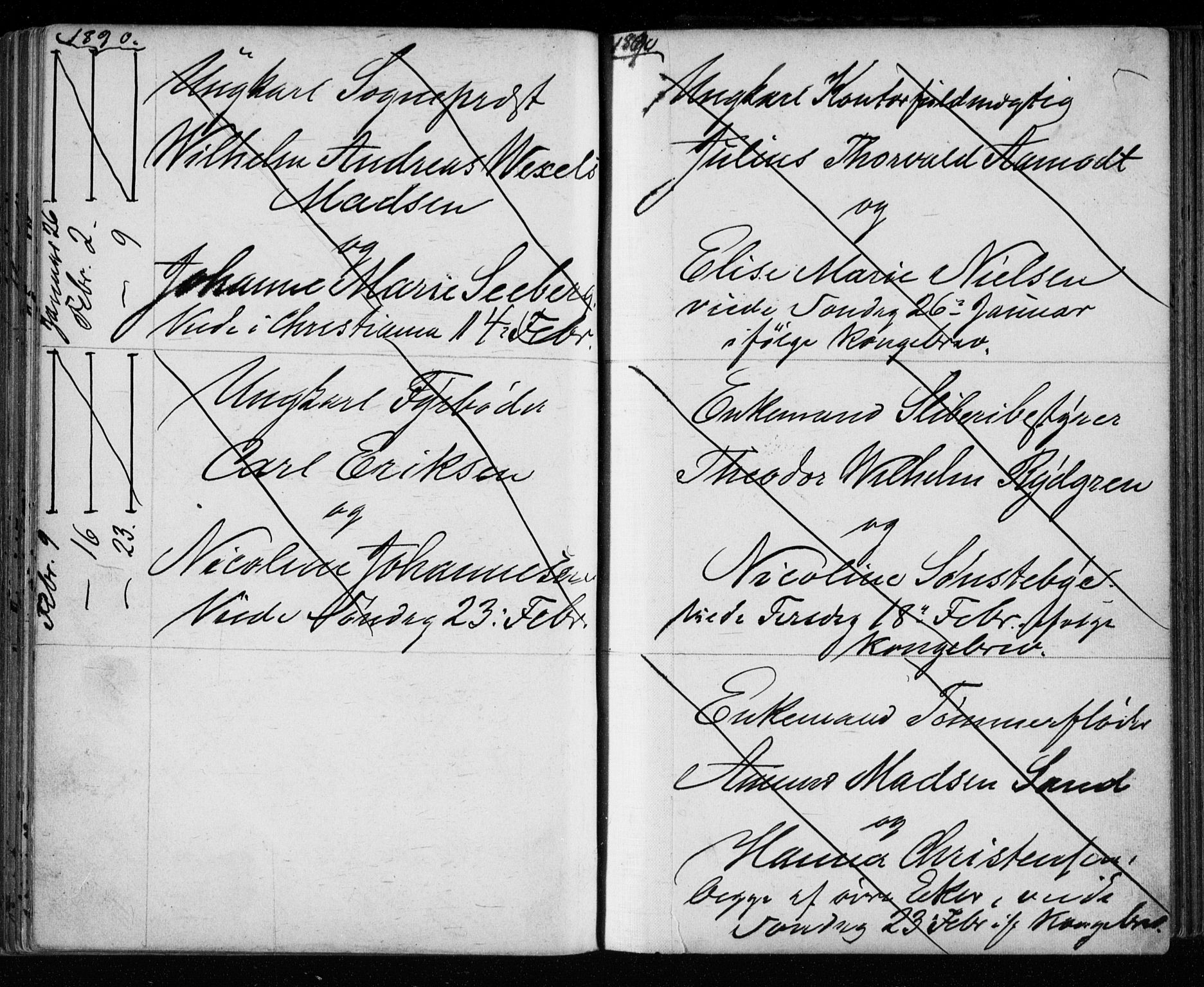 Bragernes kirkebøker, AV/SAKO-A-6/H/Ha/L0006: Banns register no. 6, 1873-1896