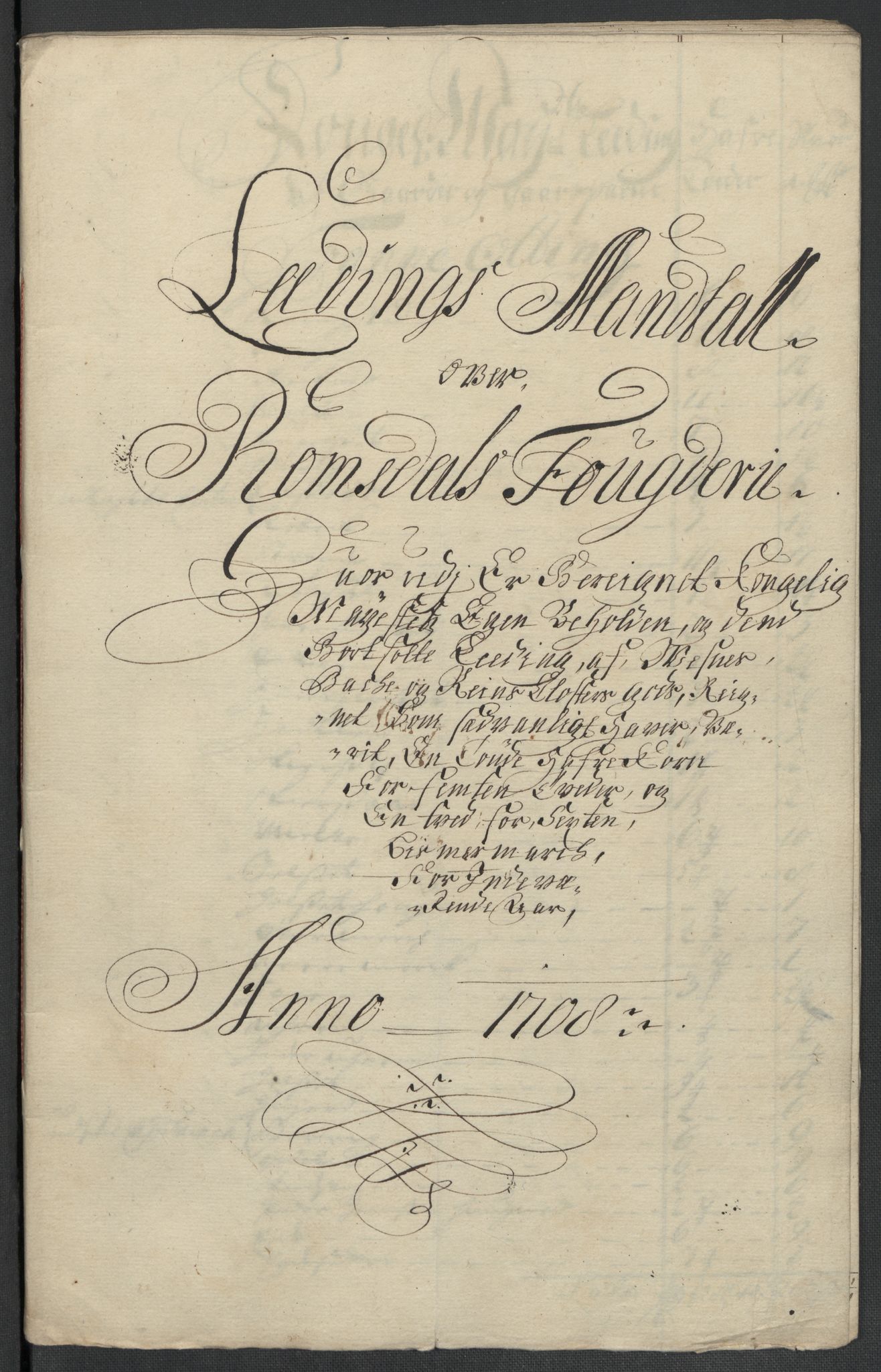 Rentekammeret inntil 1814, Reviderte regnskaper, Fogderegnskap, RA/EA-4092/R55/L3658: Fogderegnskap Romsdal, 1707-1708, p. 274
