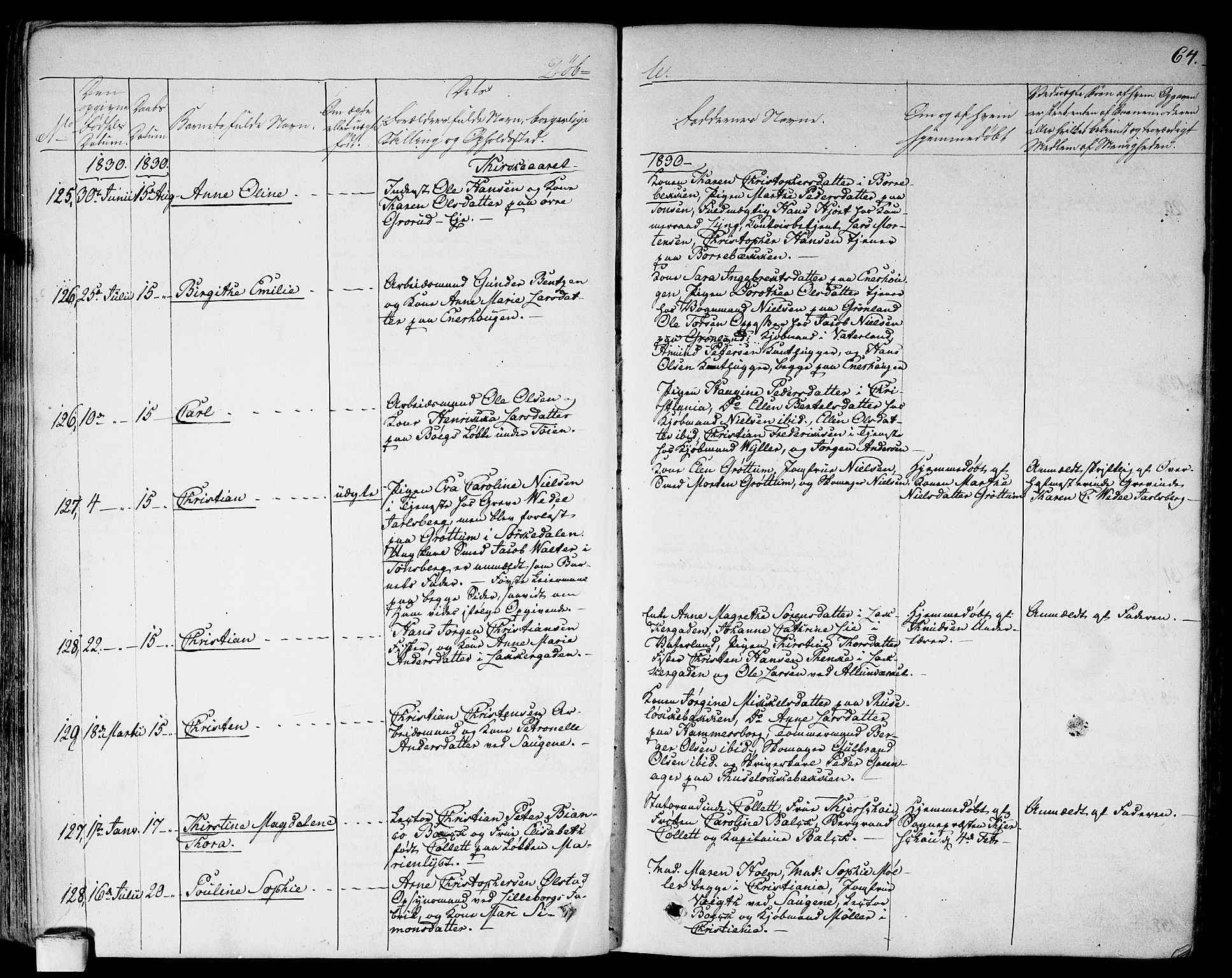 Aker prestekontor kirkebøker, SAO/A-10861/F/L0013: Parish register (official) no. 13, 1828-1837, p. 64