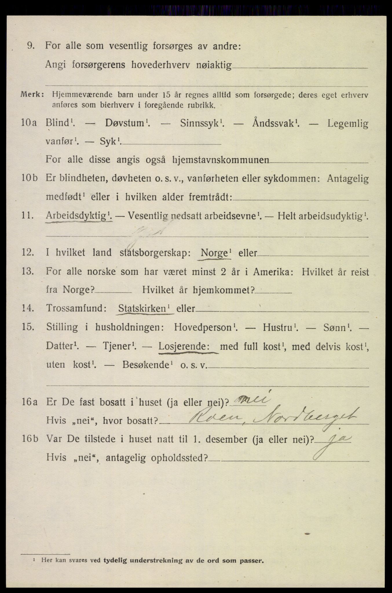 SAH, 1920 census for Skjåk, 1920, p. 2095