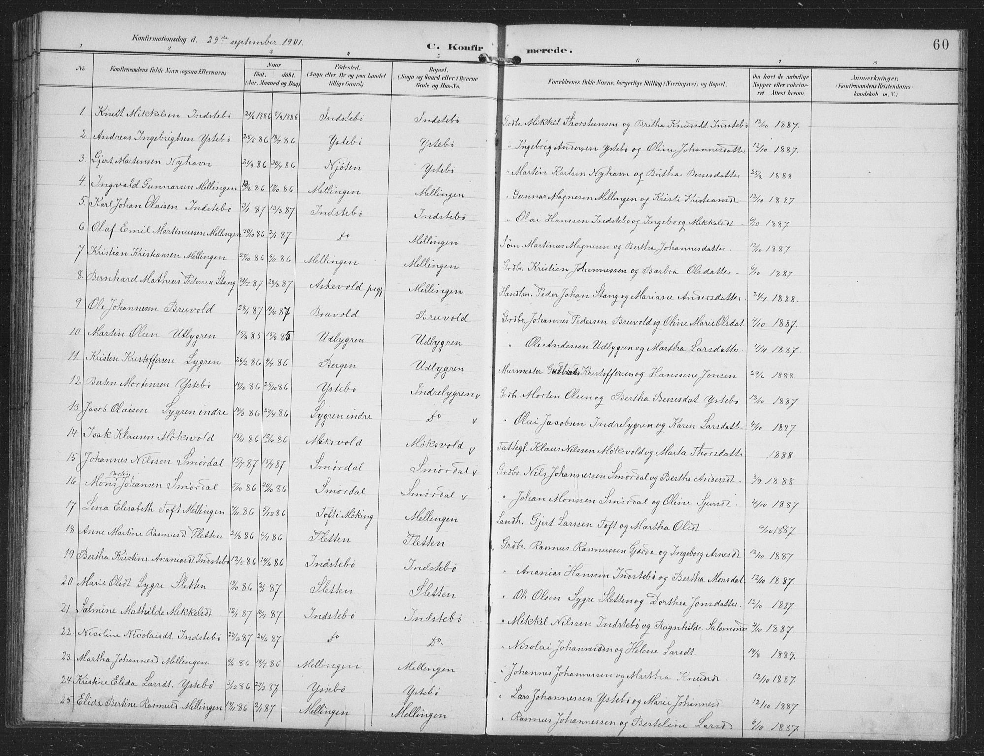 Alversund Sokneprestembete, SAB/A-73901/H/Ha/Hab: Parish register (copy) no. B 4, 1897-1914, p. 60