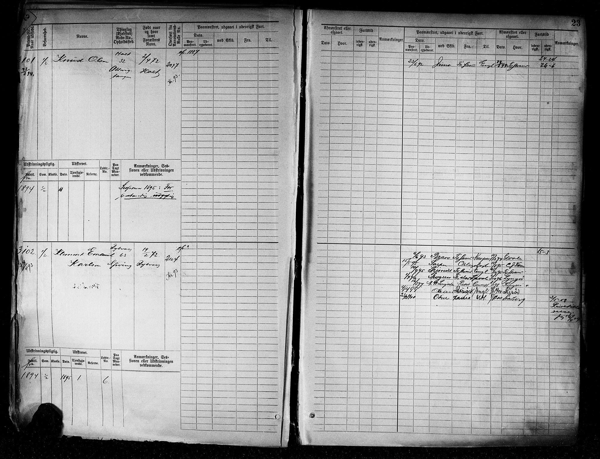 Tvedestrand mønstringskrets, SAK/2031-0011/F/Fb/L0005: Hovedrulle A nr 3057-3817, R-6, 1890-1920, p. 25