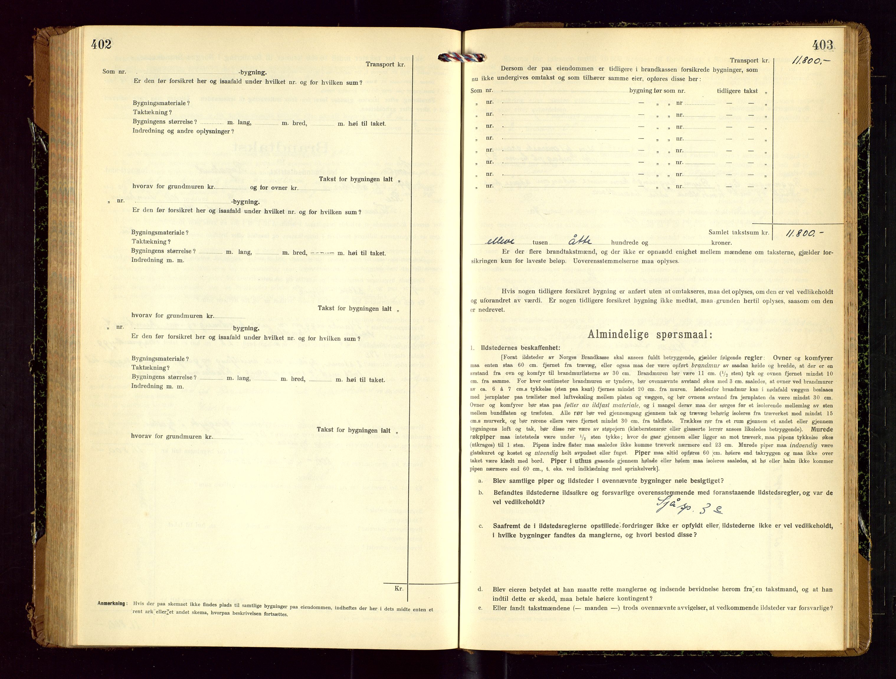 Time lensmannskontor, SAST/A-100420/Gob/L0002: Branntakstprotokoll, 1919-1952, p. 402-403