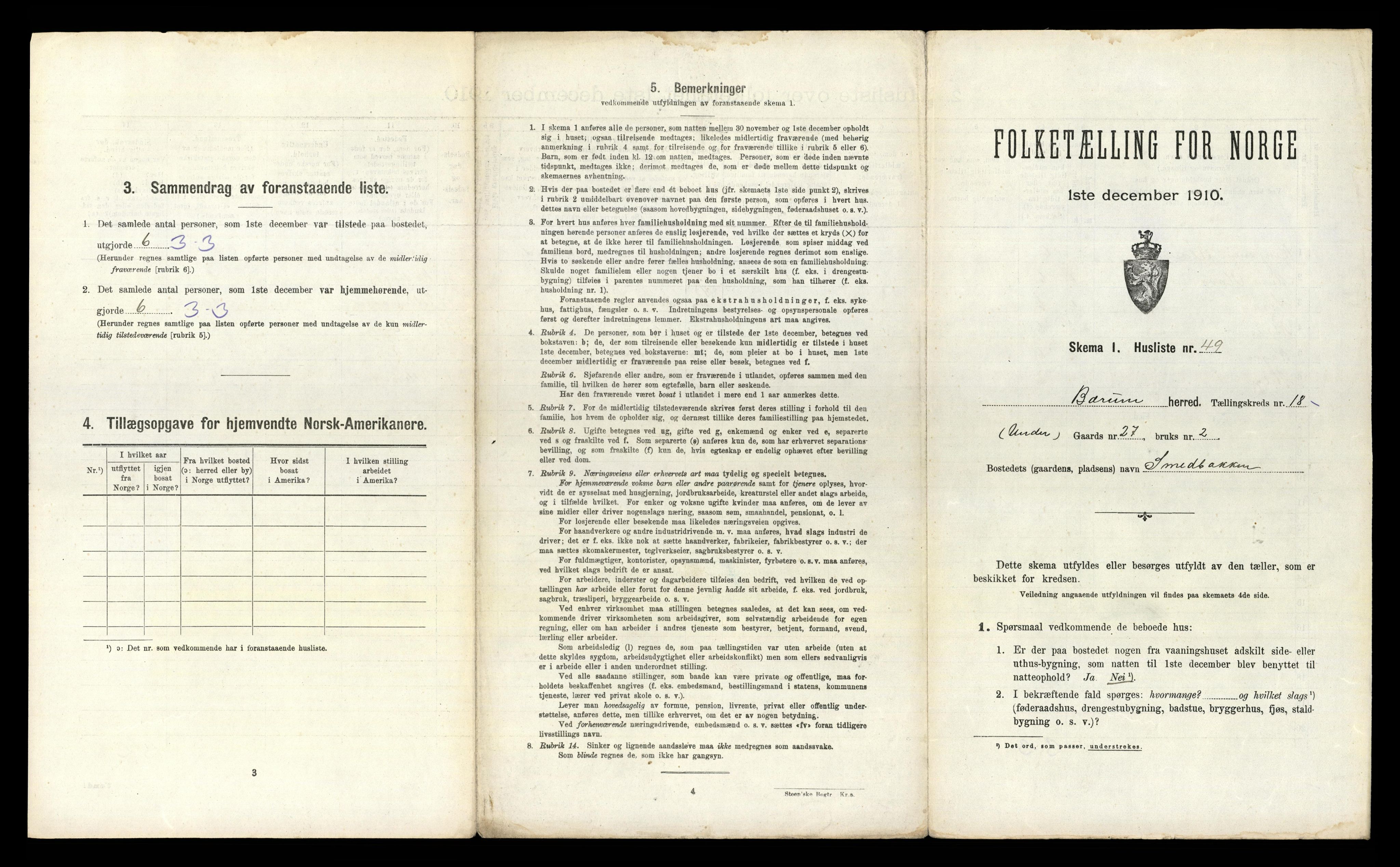 RA, 1910 census for Bærum, 1910, p. 2899