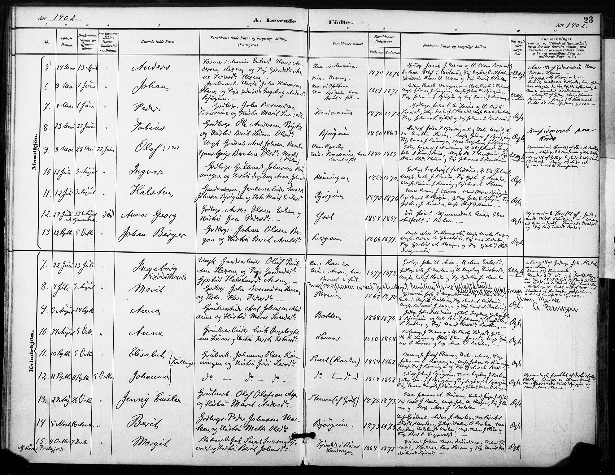Ministerialprotokoller, klokkerbøker og fødselsregistre - Sør-Trøndelag, SAT/A-1456/685/L0973: Parish register (official) no. 685A10, 1891-1907, p. 23
