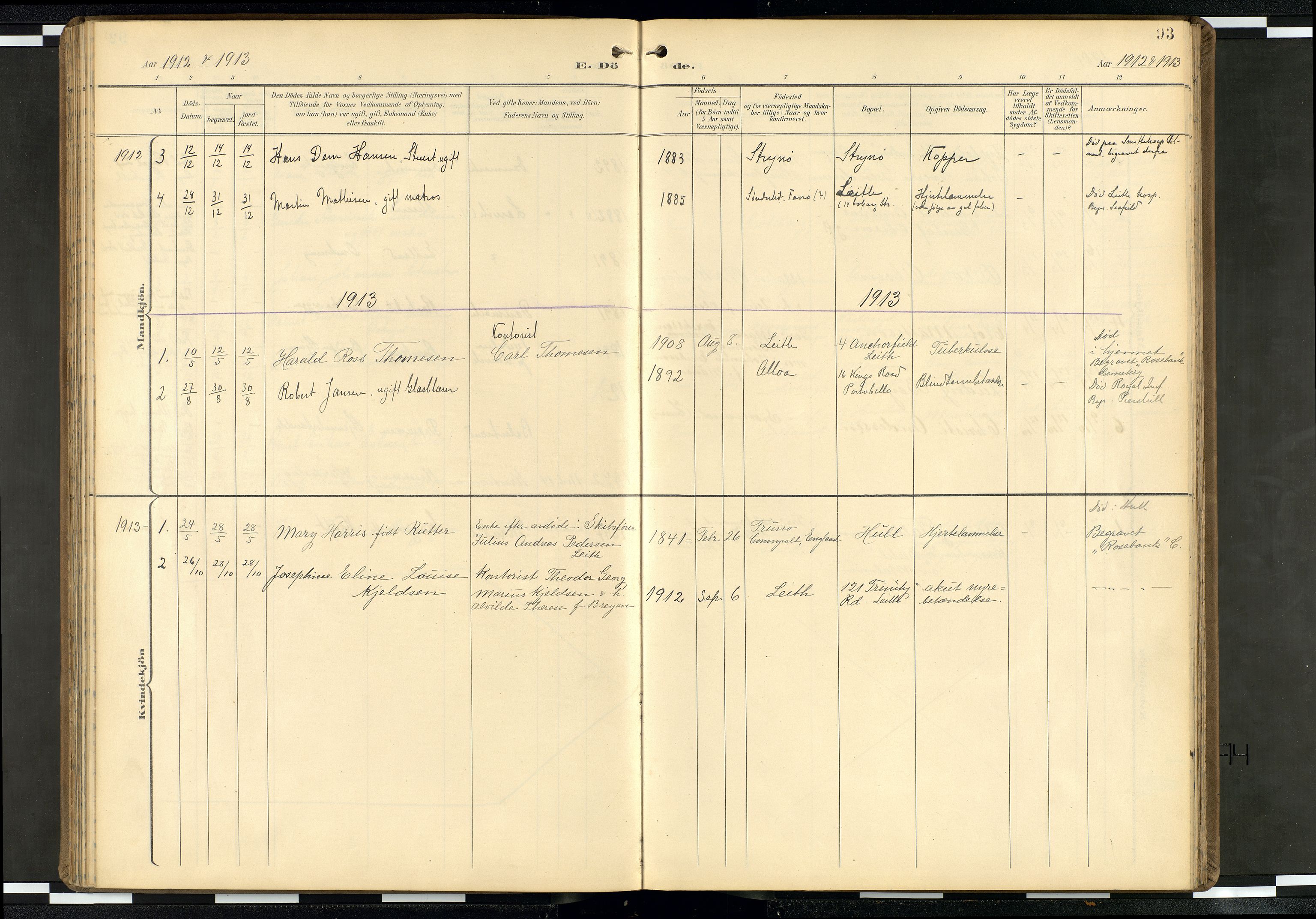 Den norske sjømannsmisjon i utlandet/Skotske havner (Leith, Glasgow), SAB/SAB/PA-0100/H/Ha/Haa/L0004: Parish register (official) no. A 4, 1899-1949, p. 92b-93a