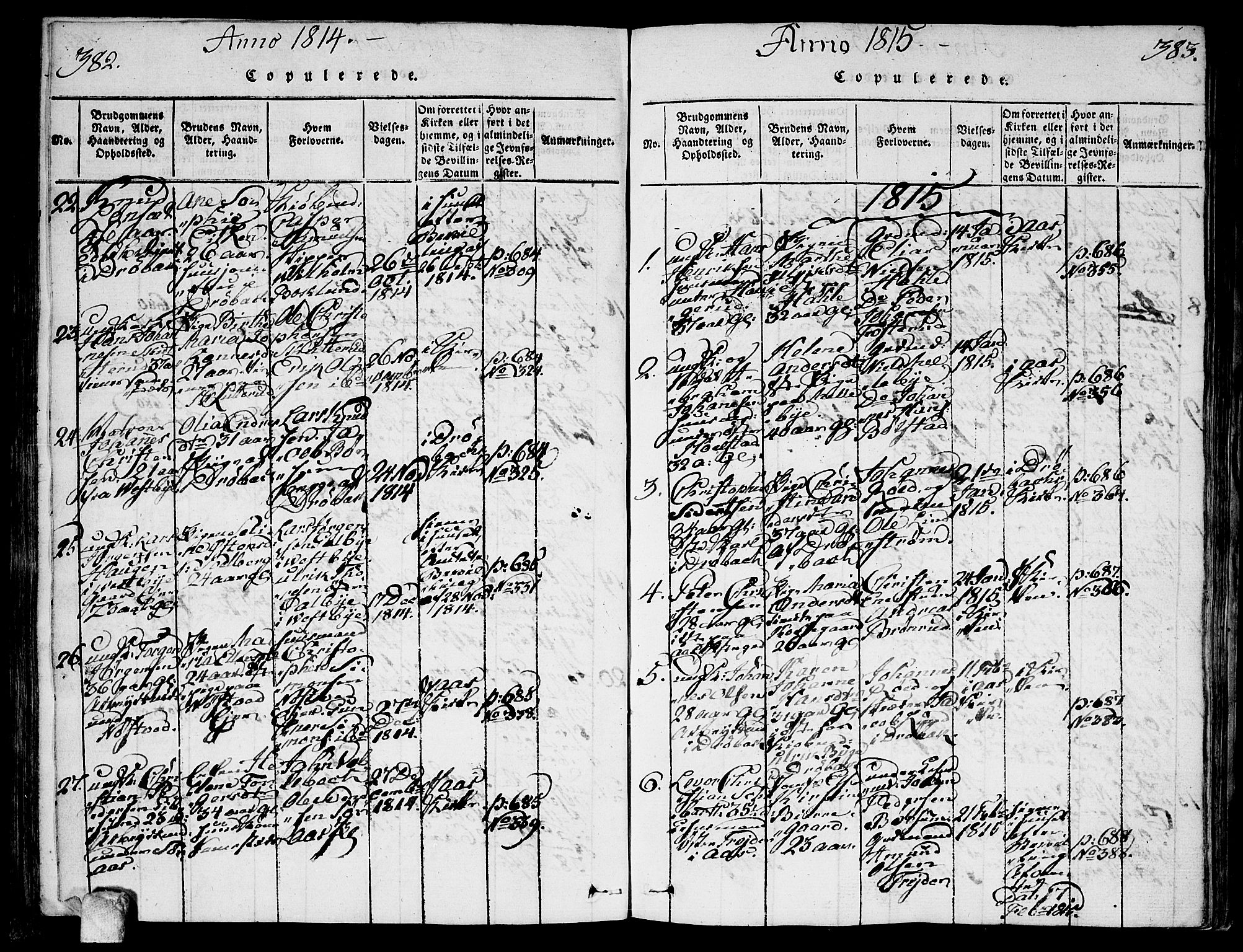 Ås prestekontor Kirkebøker, SAO/A-10894/F/Fa/L0003: Parish register (official) no. I 3, 1814-1818, p. 382-383