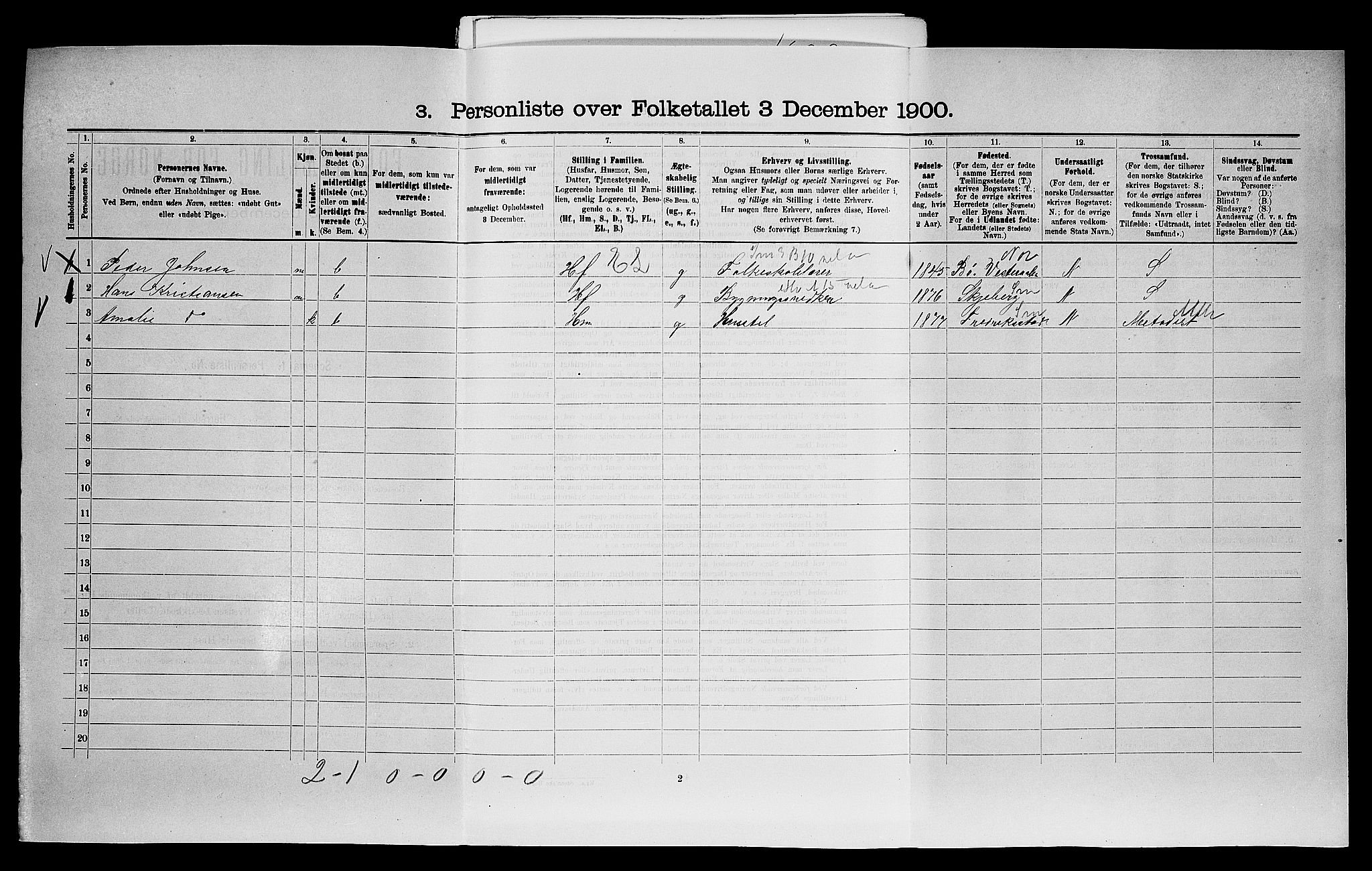 SAO, 1900 census for Onsøy, 1900, p. 239