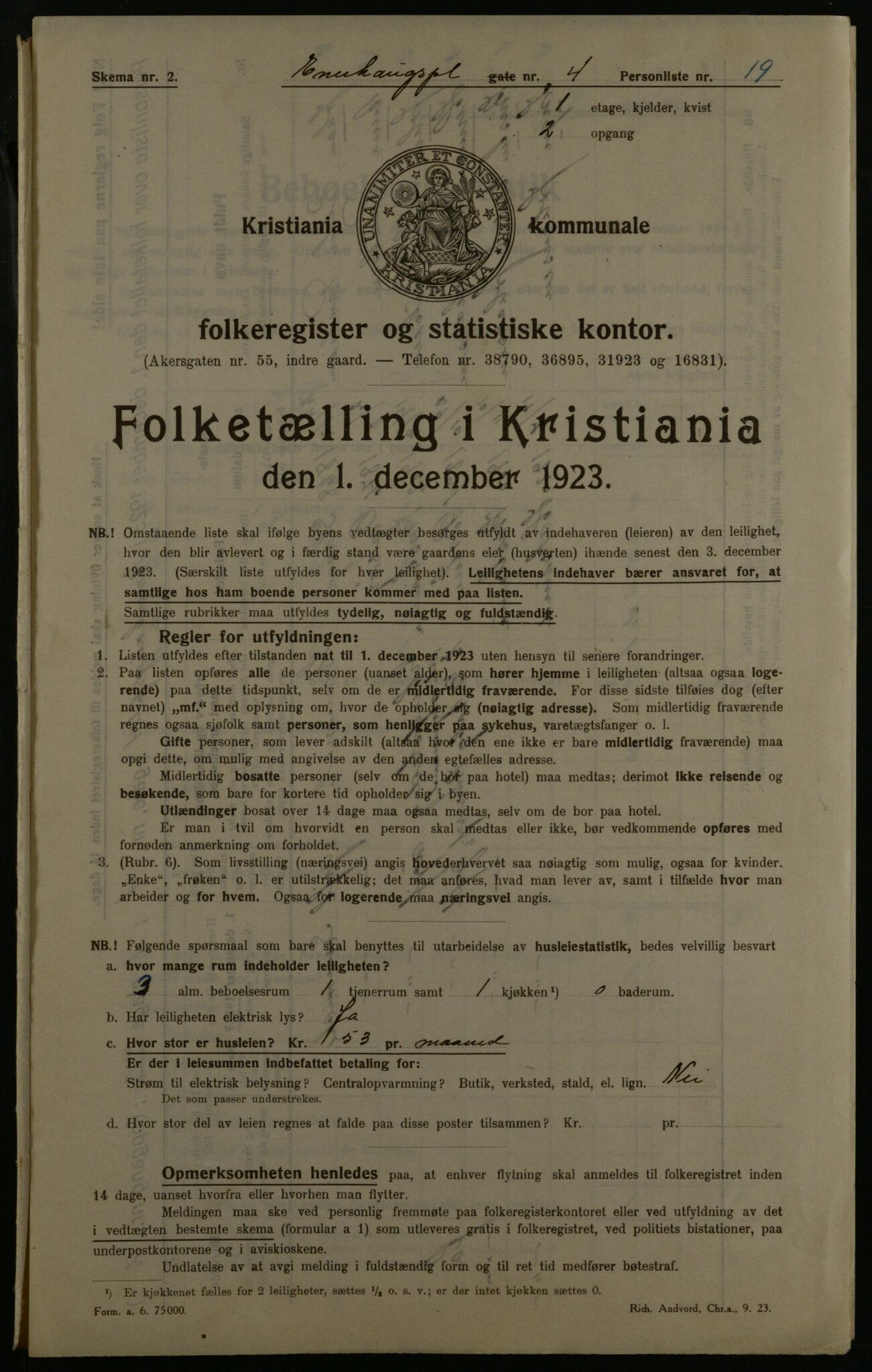 OBA, Municipal Census 1923 for Kristiania, 1923, p. 24242