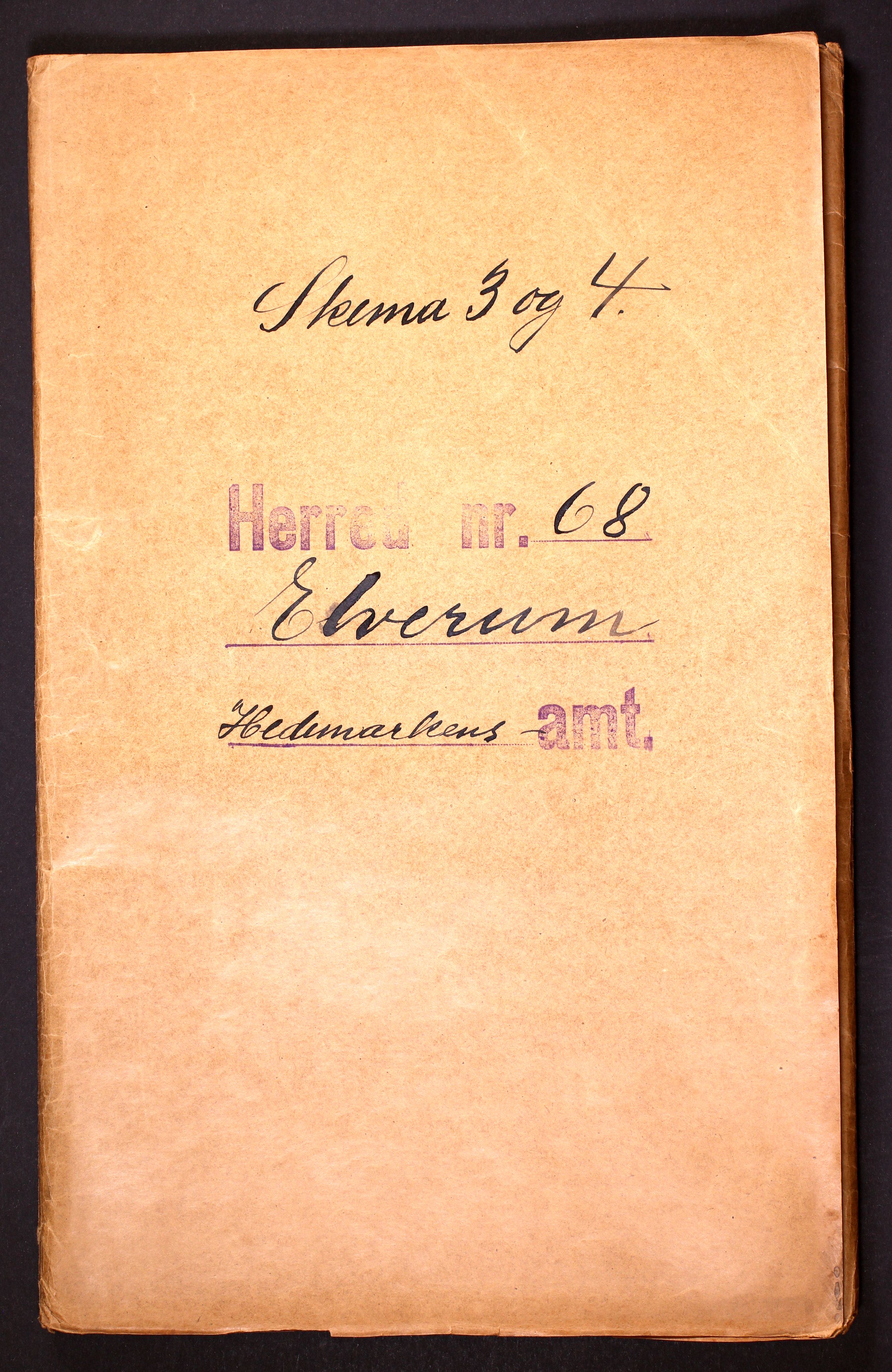 RA, 1910 census for Elverum, 1910, p. 1