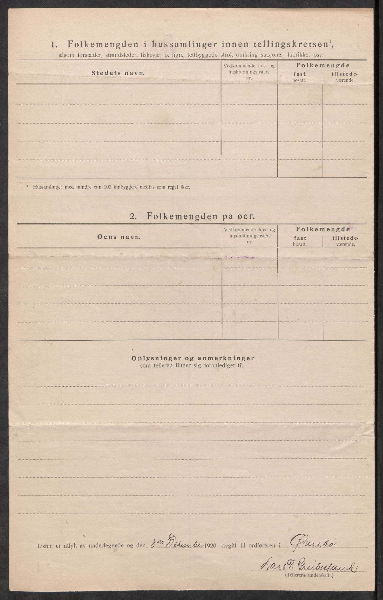 SAK, 1920 census for Øvrebø, 1920, p. 22