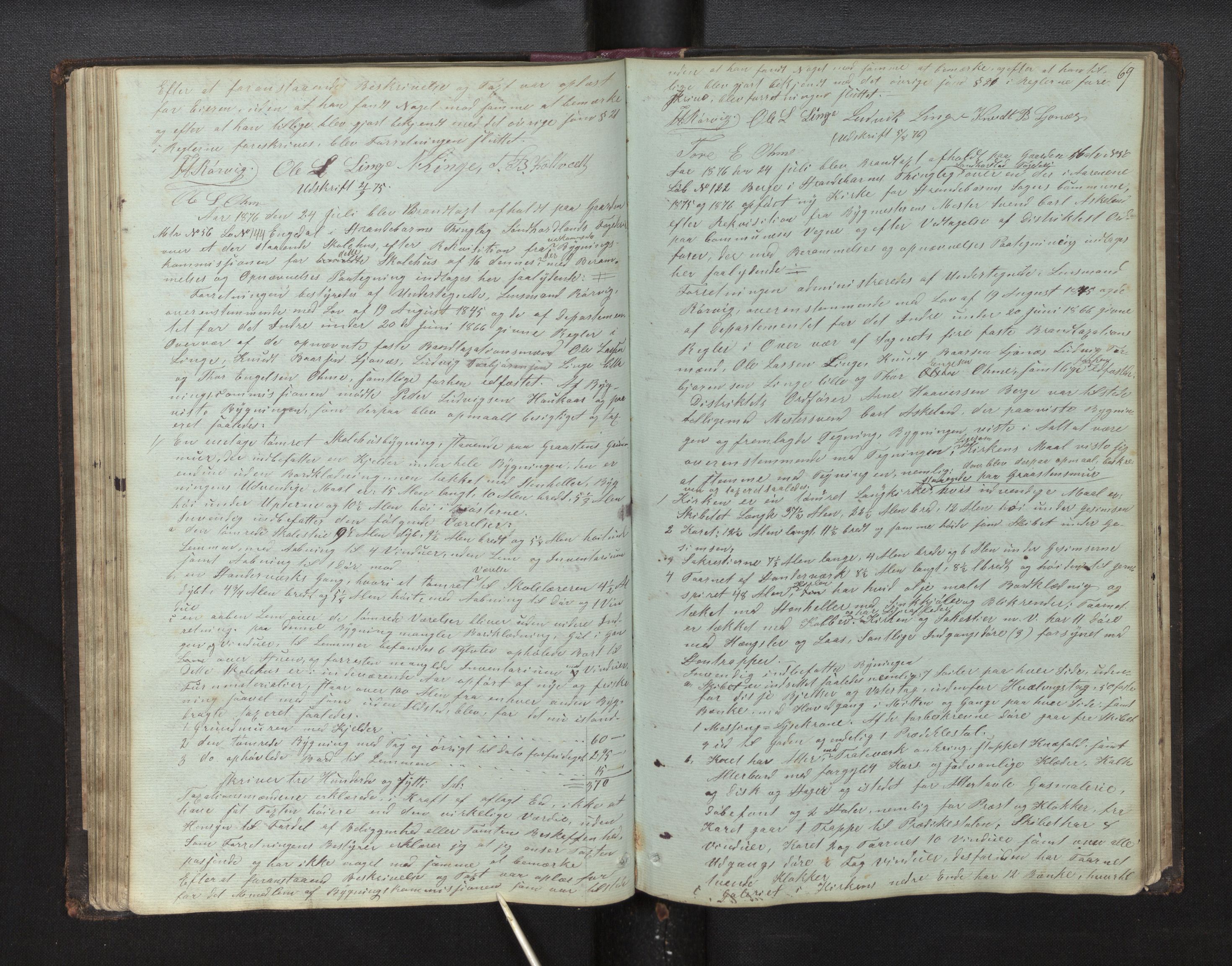 Lensmannen i Strandebarm, AV/SAB-A-35101/0012/L0001a: Branntakstprotokoll, 1846-1870, p. 68b-69a