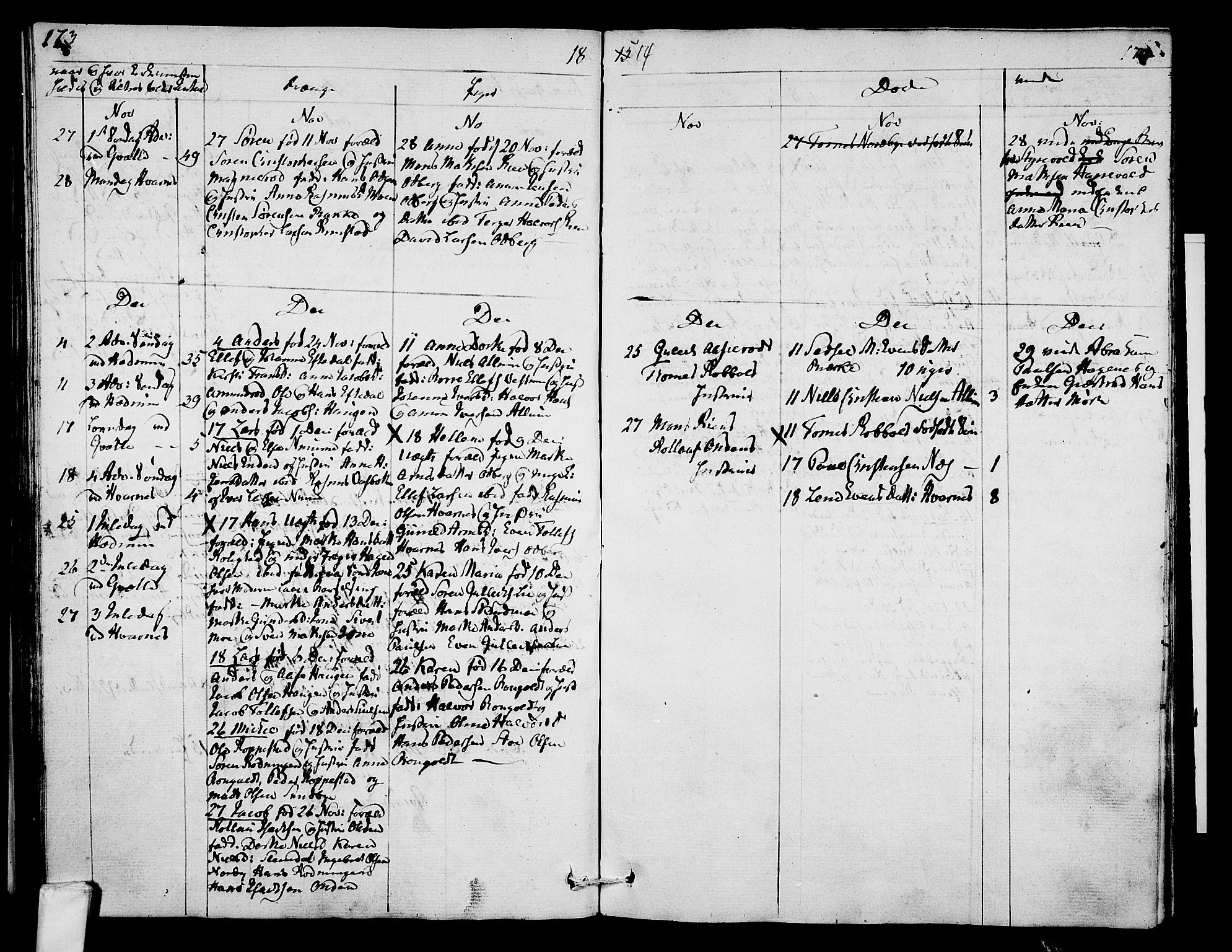 Hedrum kirkebøker, AV/SAKO-A-344/F/Fa/L0003: Parish register (official) no. I 3, 1807-1816, p. 173-174