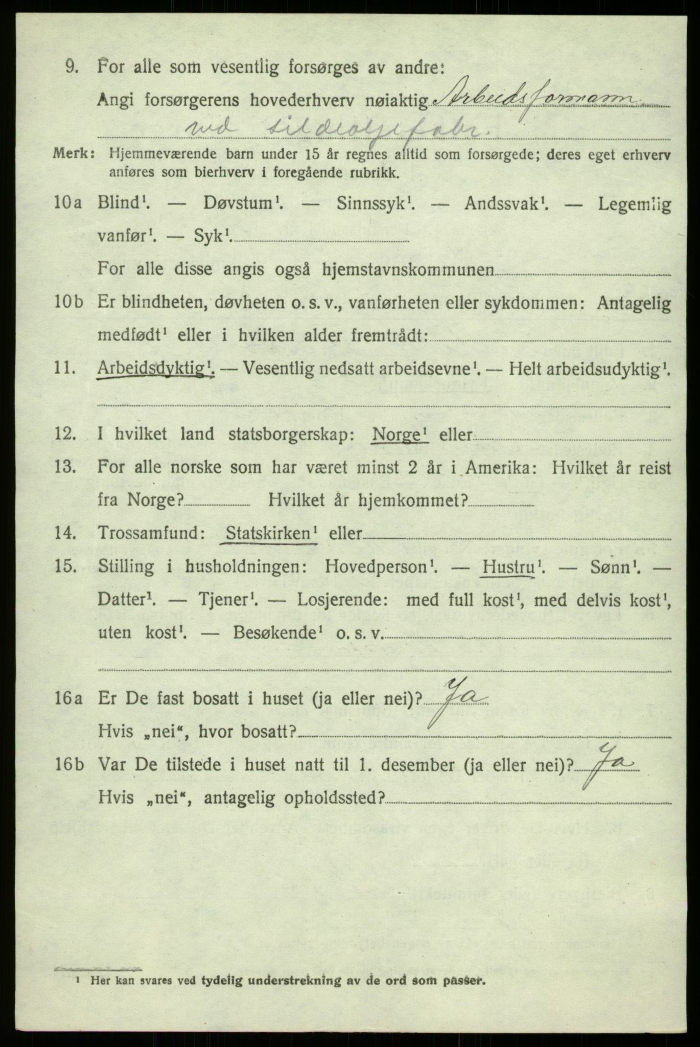 SAB, 1920 census for Åsane, 1920, p. 2836