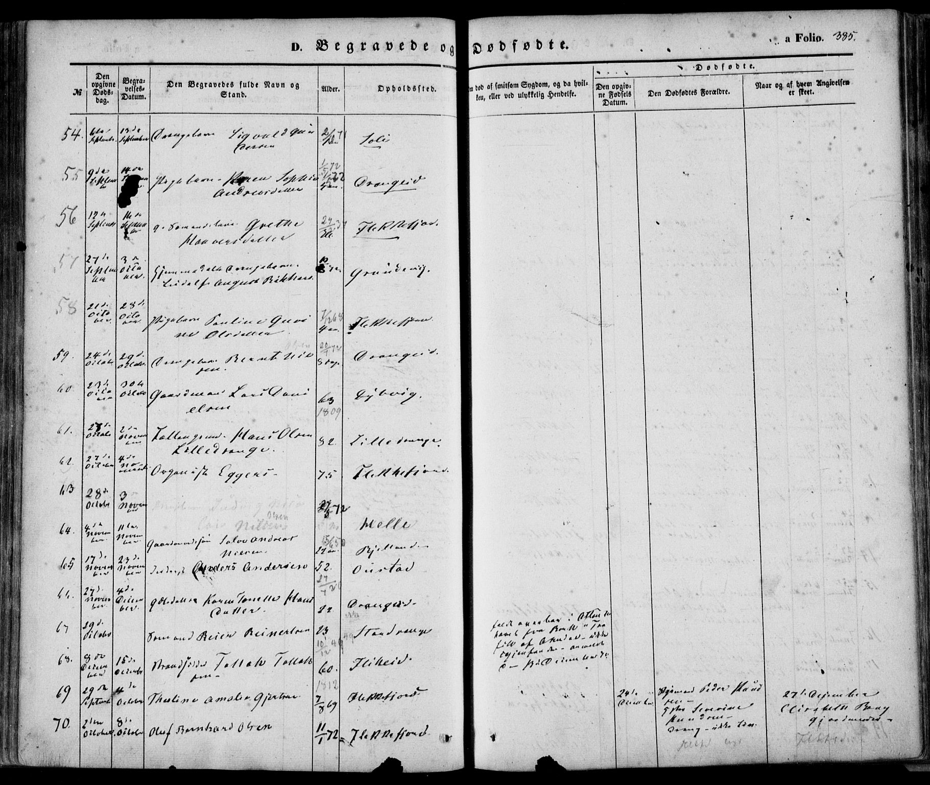 Flekkefjord sokneprestkontor, AV/SAK-1111-0012/F/Fa/Fac/L0005: Parish register (official) no. A 5, 1849-1875, p. 385