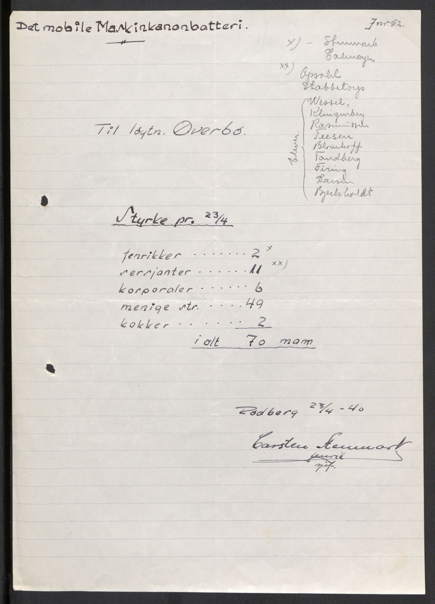 Forsvaret, Forsvarets krigshistoriske avdeling, AV/RA-RAFA-2017/Y/Yb/L0108: II-C-11-466-499  -  4. Divisjon., 1940, p. 3