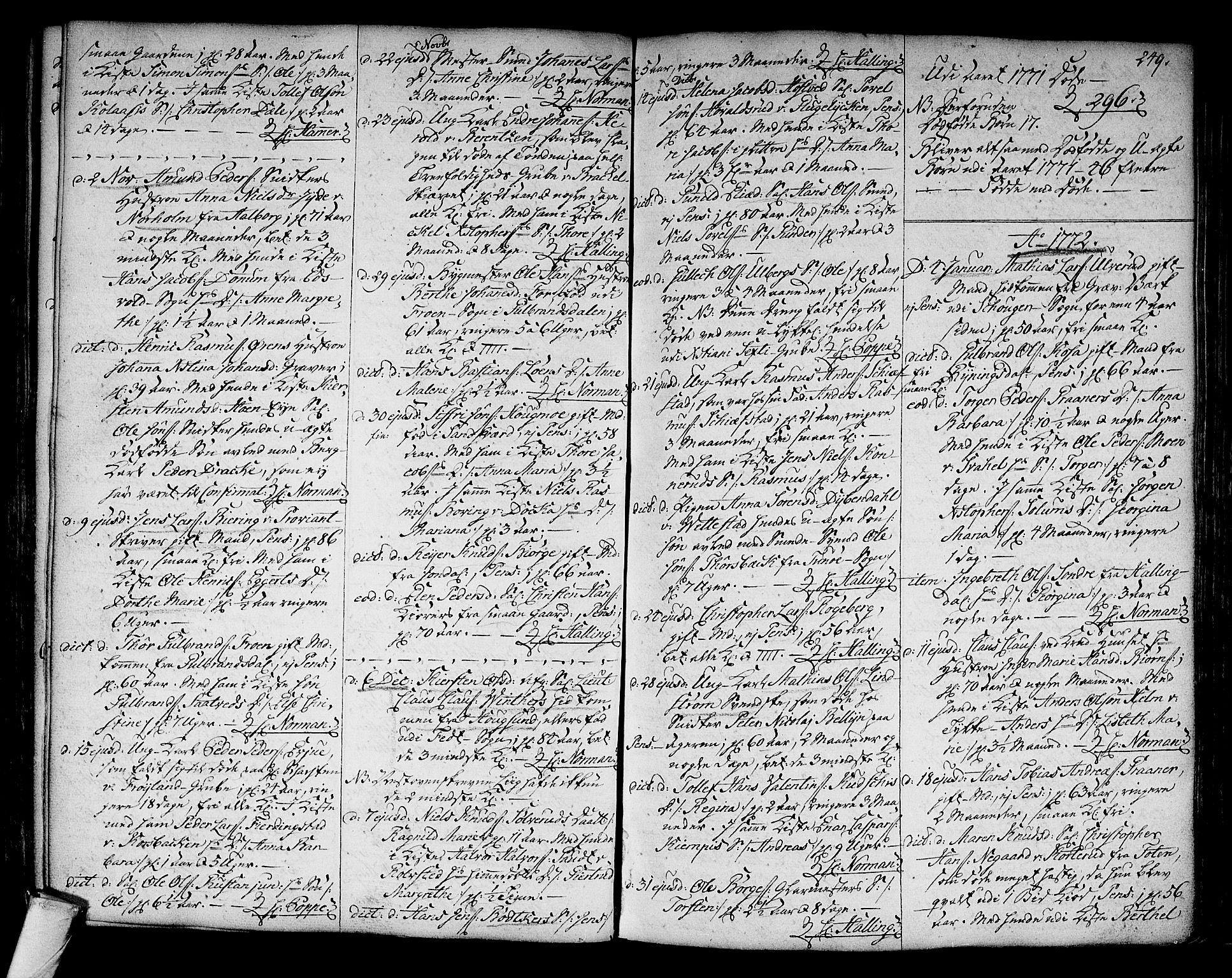 Kongsberg kirkebøker, SAKO/A-22/F/Fa/L0005: Parish register (official) no. I 5, 1769-1782, p. 249
