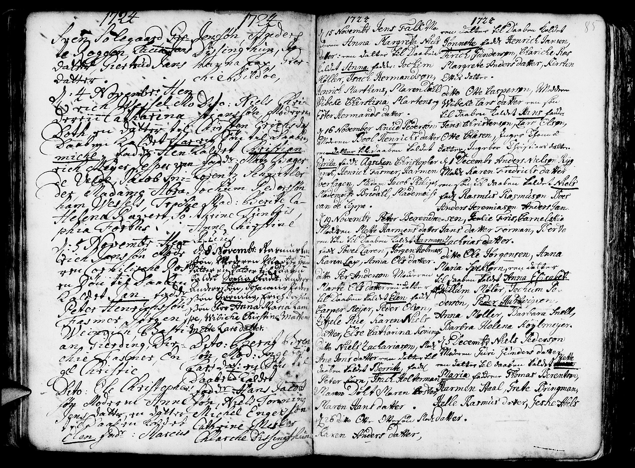 Nykirken Sokneprestembete, AV/SAB-A-77101/H/Haa/L0003: Parish register (official) no. A 3, 1717-1764, p. 85