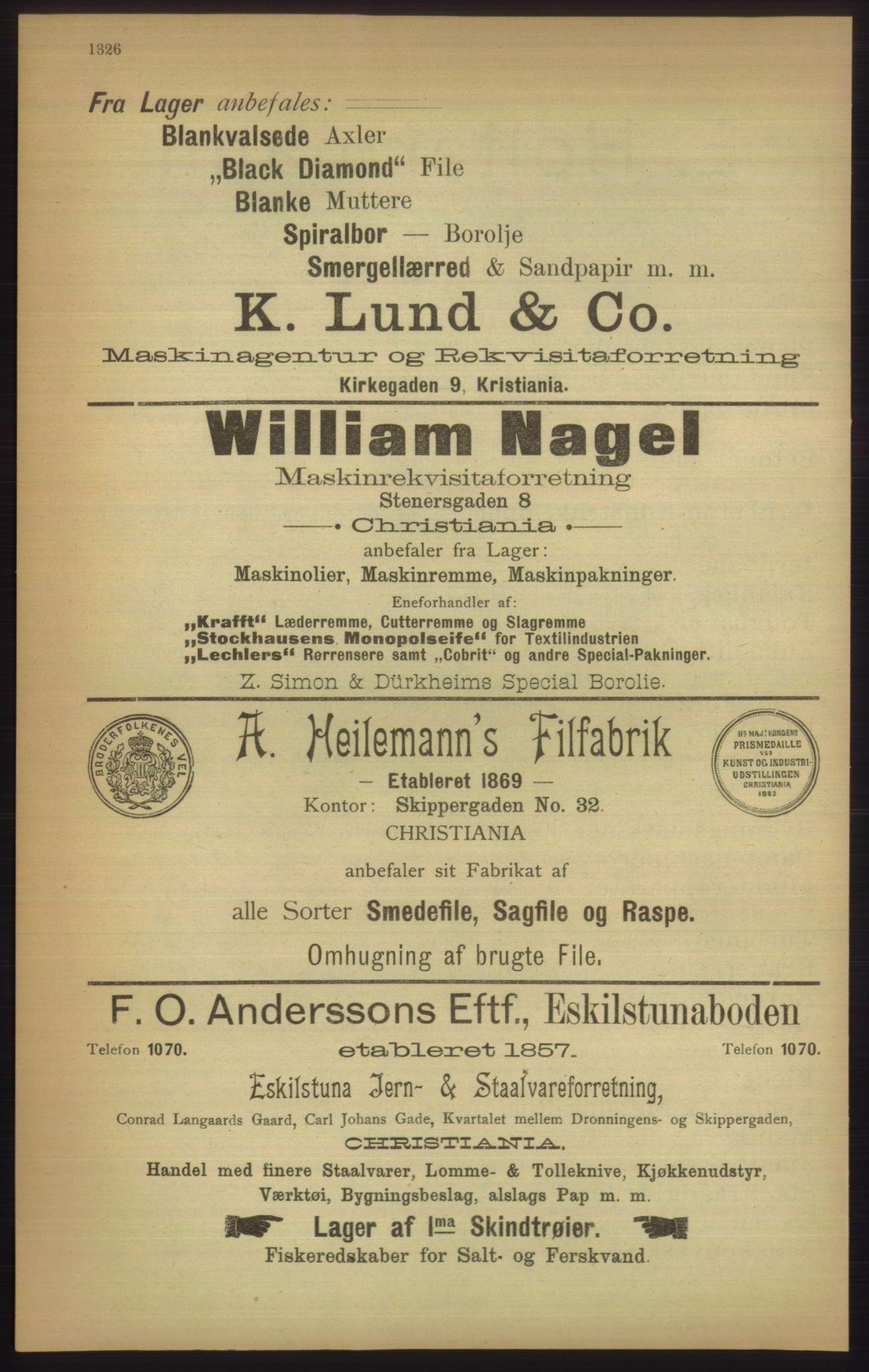 Kristiania/Oslo adressebok, PUBL/-, 1905, p. 1326