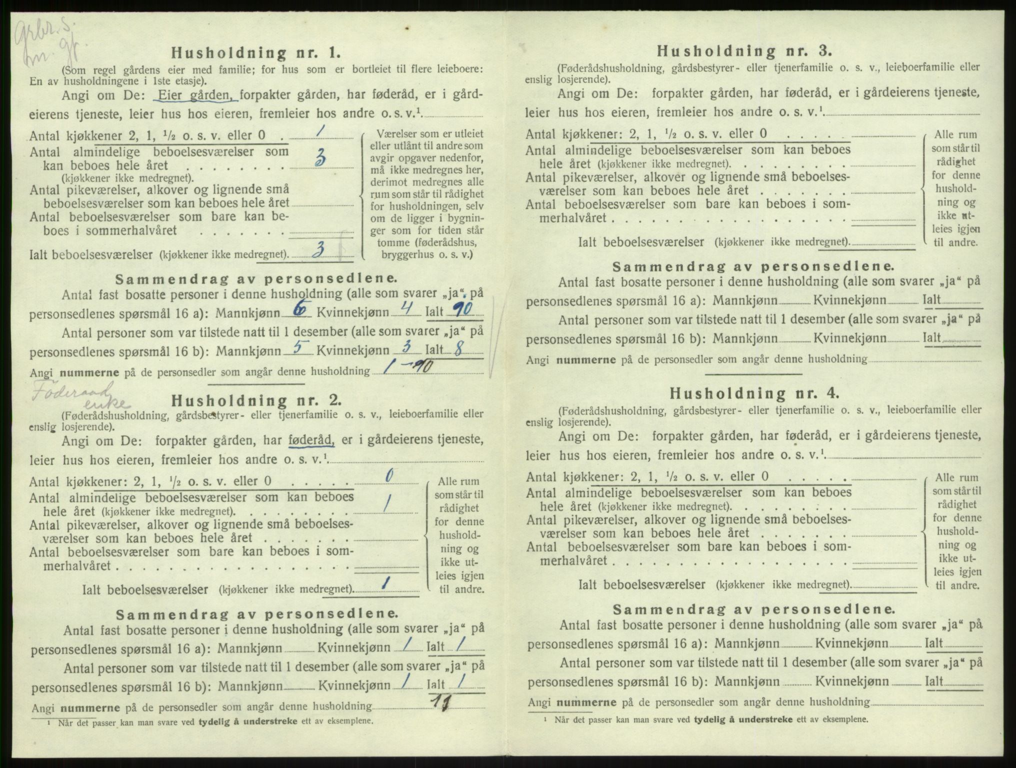 SAB, 1920 census for Lavik, 1920, p. 302