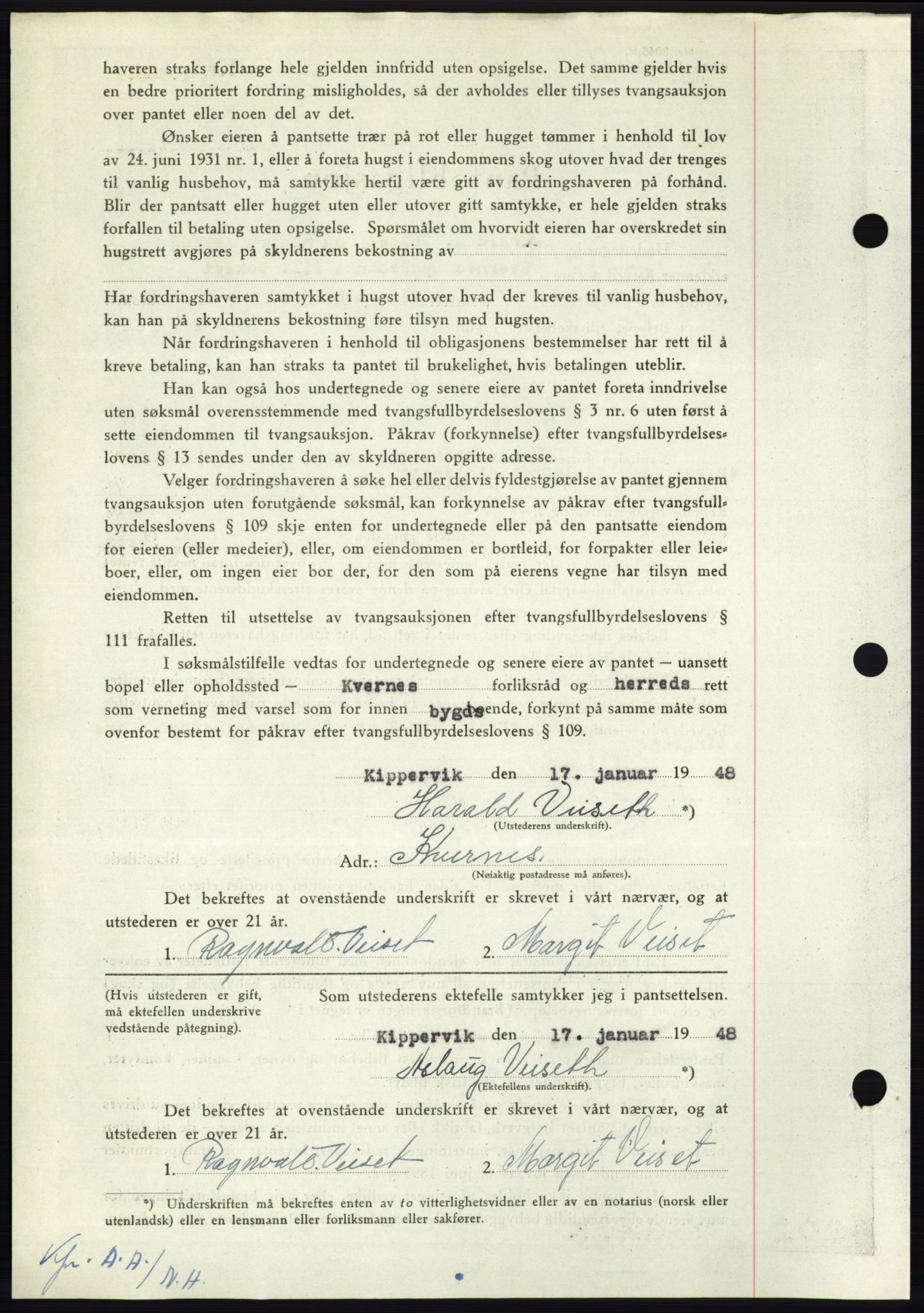 Nordmøre sorenskriveri, AV/SAT-A-4132/1/2/2Ca: Mortgage book no. B97, 1947-1948, Diary no: : 155/1948