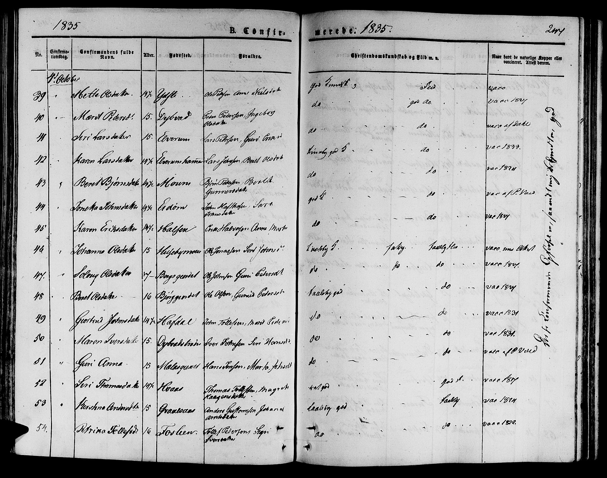 Ministerialprotokoller, klokkerbøker og fødselsregistre - Nord-Trøndelag, AV/SAT-A-1458/709/L0071: Parish register (official) no. 709A11, 1833-1844, p. 247