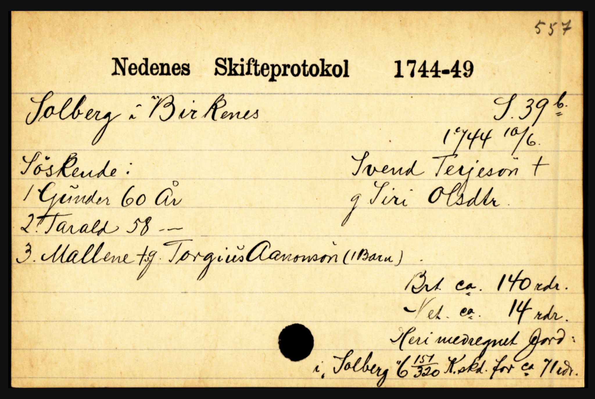 Nedenes sorenskriveri før 1824, AV/SAK-1221-0007/H, p. 27435