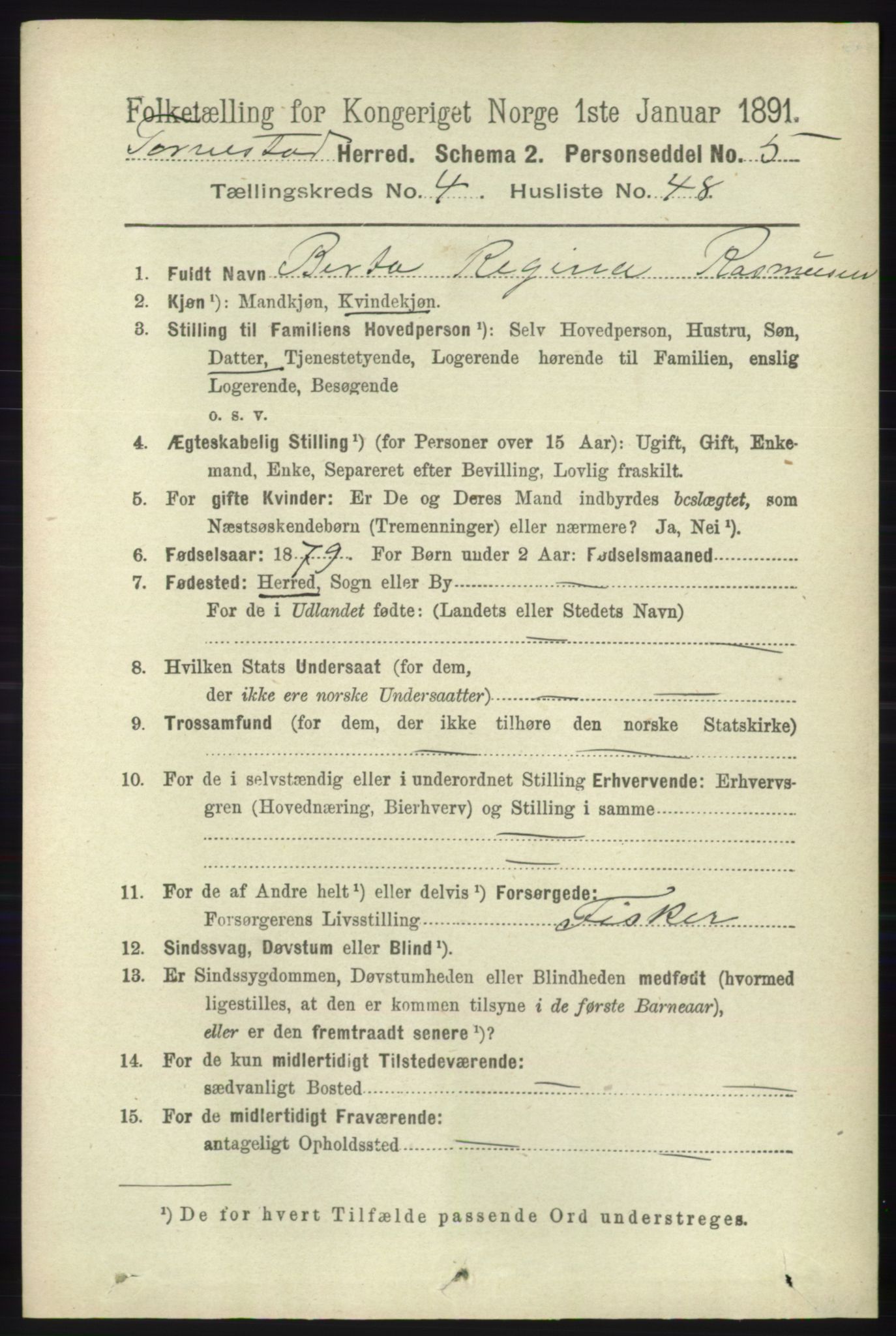 RA, 1891 census for 1152 Torvastad, 1891, p. 1723