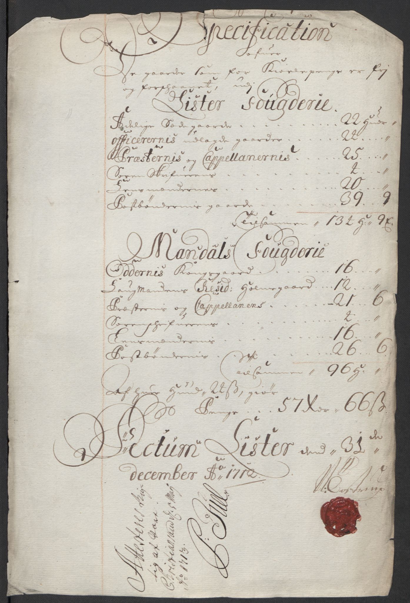 Rentekammeret inntil 1814, Reviderte regnskaper, Fogderegnskap, RA/EA-4092/R43/L2555: Fogderegnskap Lista og Mandal, 1712, p. 296