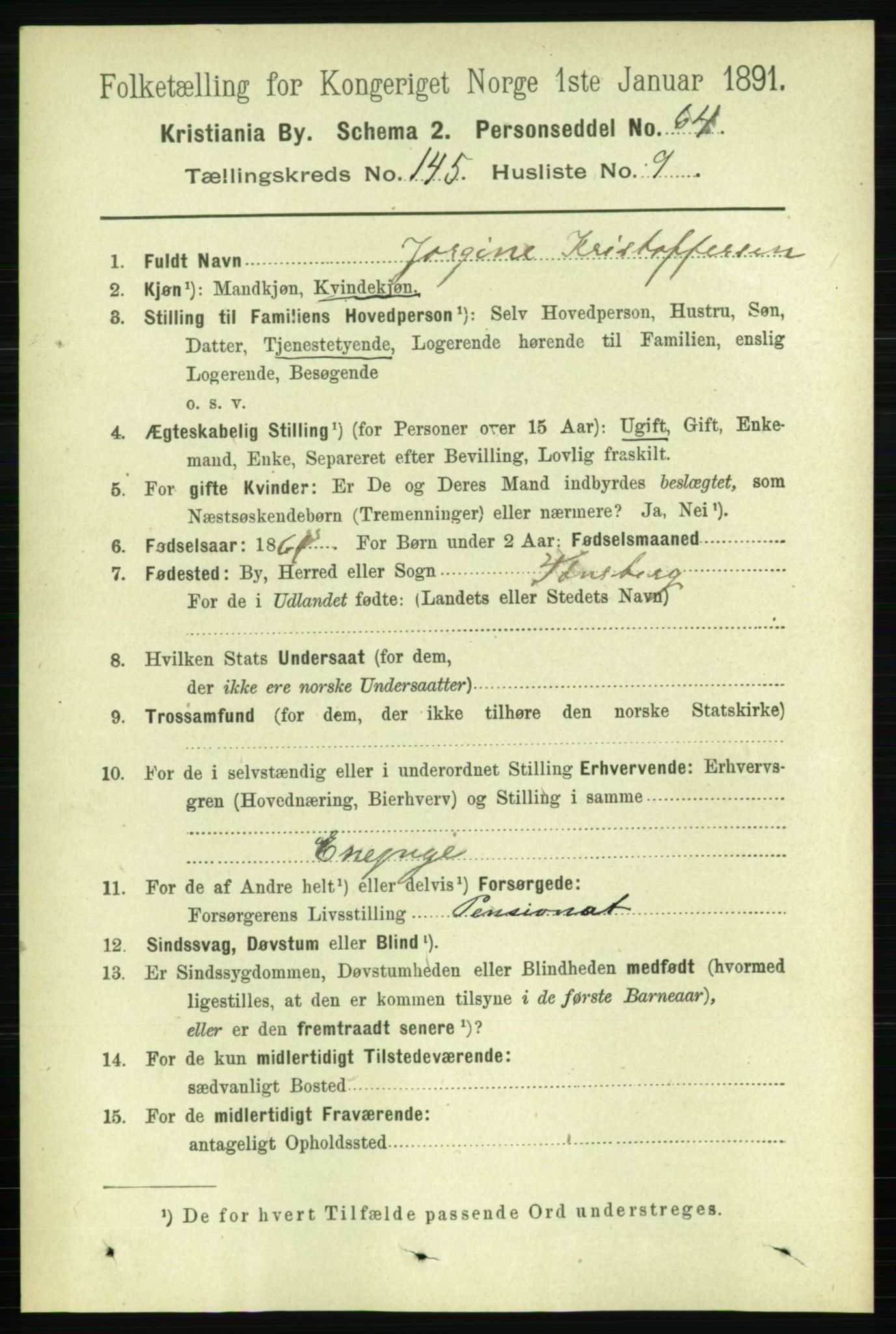 RA, 1891 census for 0301 Kristiania, 1891, p. 79623