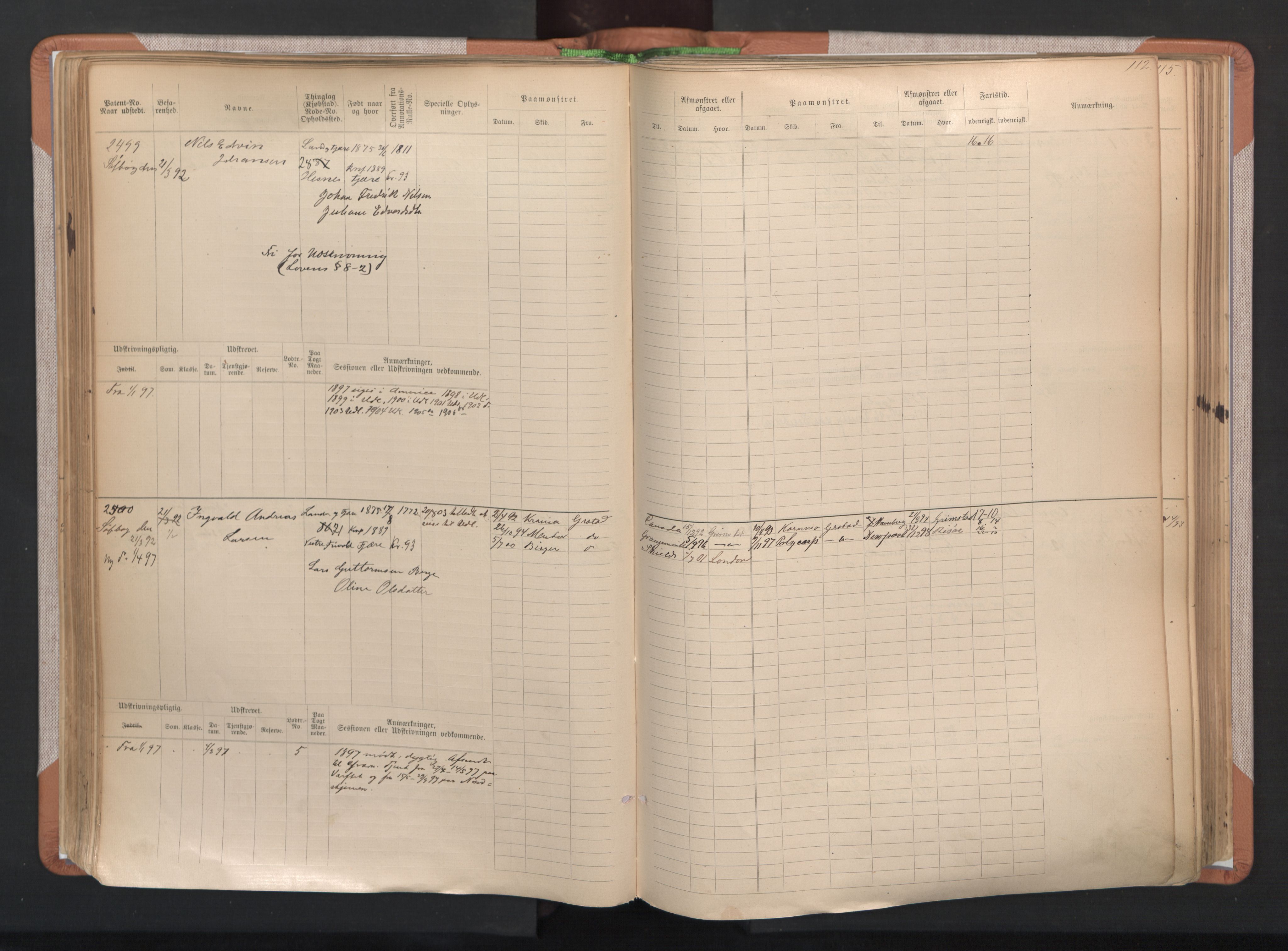 Grimstad mønstringskrets, AV/SAK-2031-0013/F/Fb/L0004: Hovedrulle A nr 2277-3042, F-7, 1889-1940, p. 118