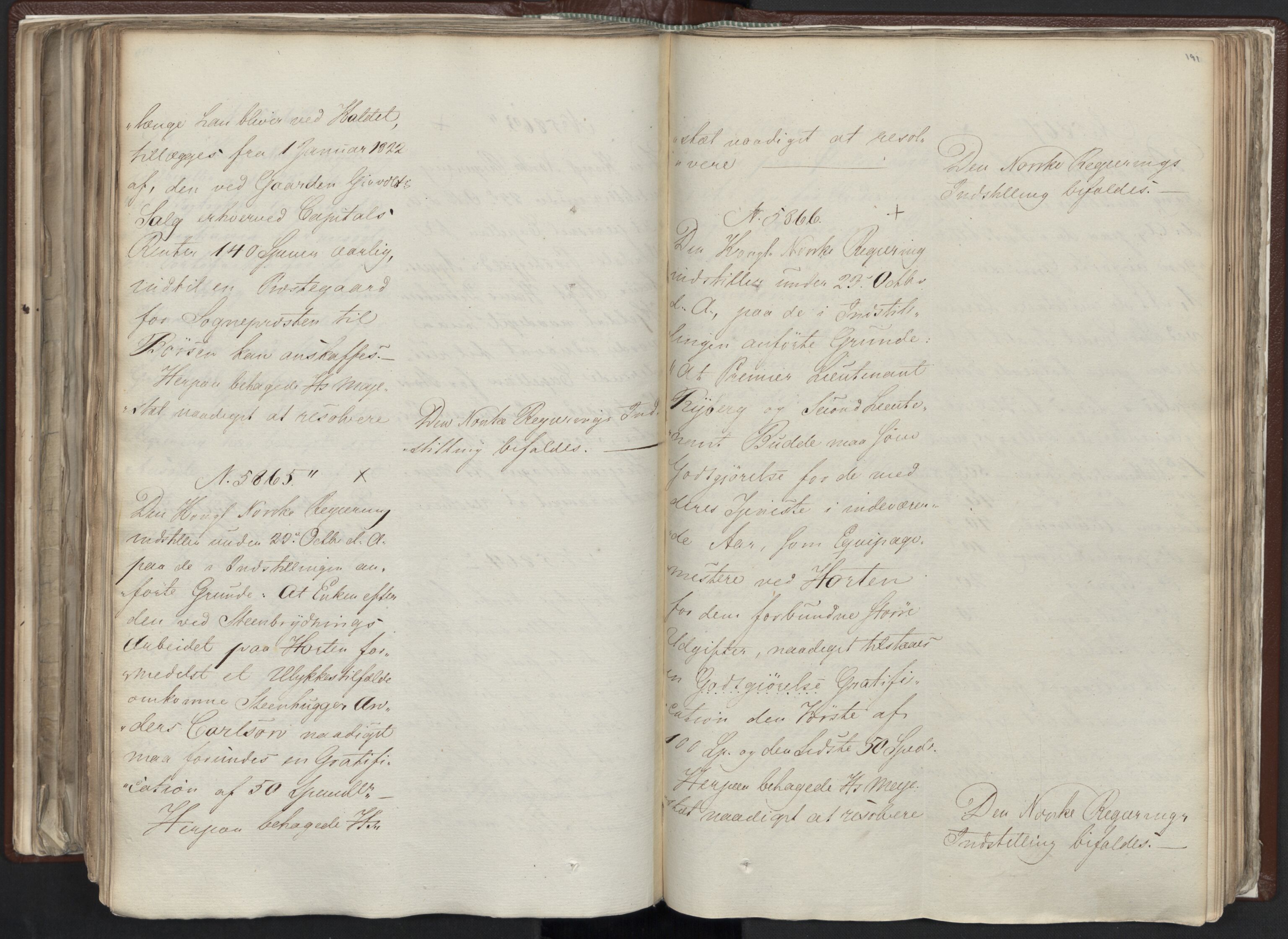 Statsrådssekretariatet, AV/RA-S-1001/A/Ab/L0012: Kgl. res. nr. 5679-6008 II, 1821, p. 190b-191a