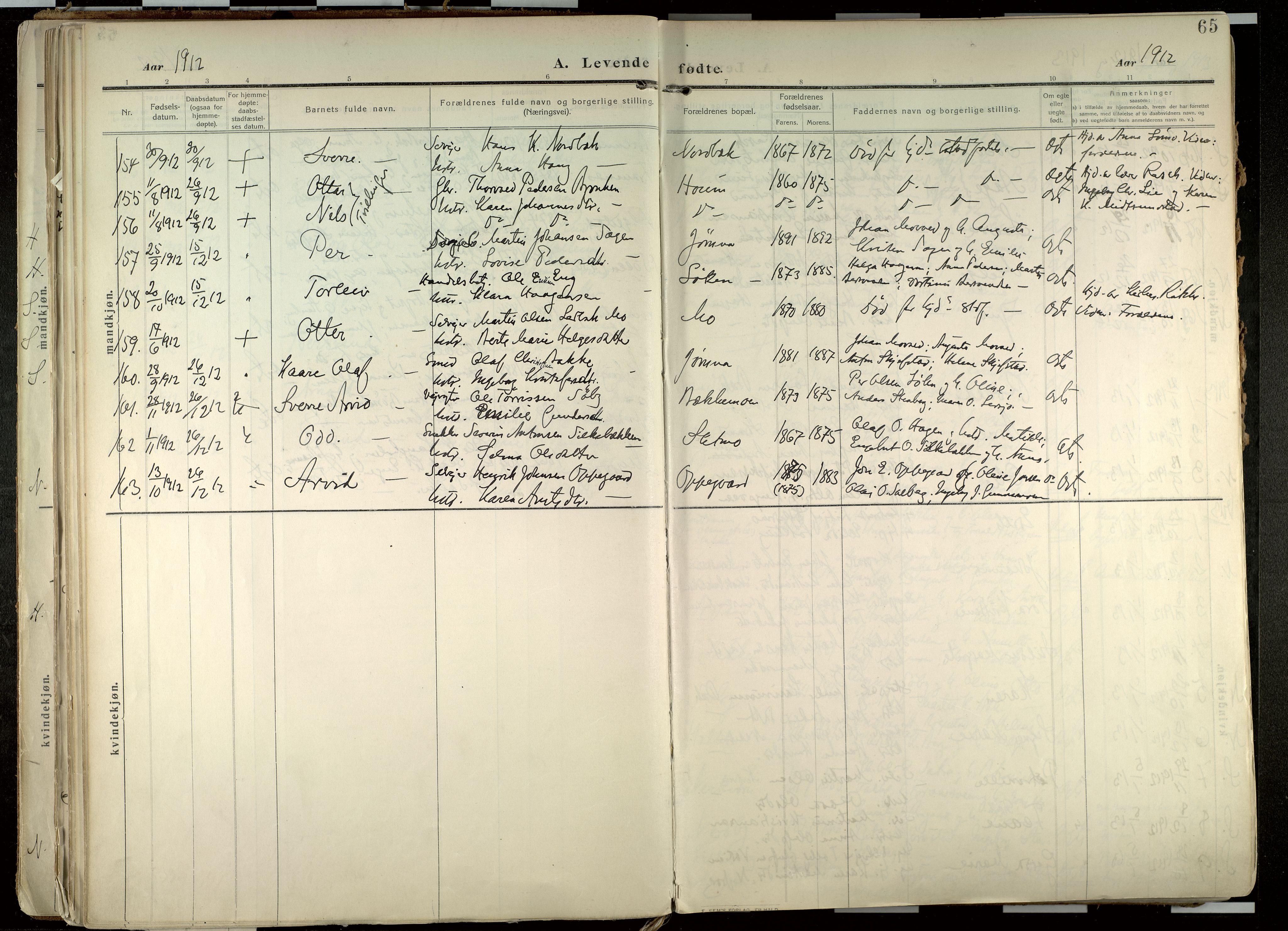 Elverum prestekontor, AV/SAH-PREST-044/H/Ha/Haa/L0020: Parish register (official) no. 20, 1909-1921, p. 65