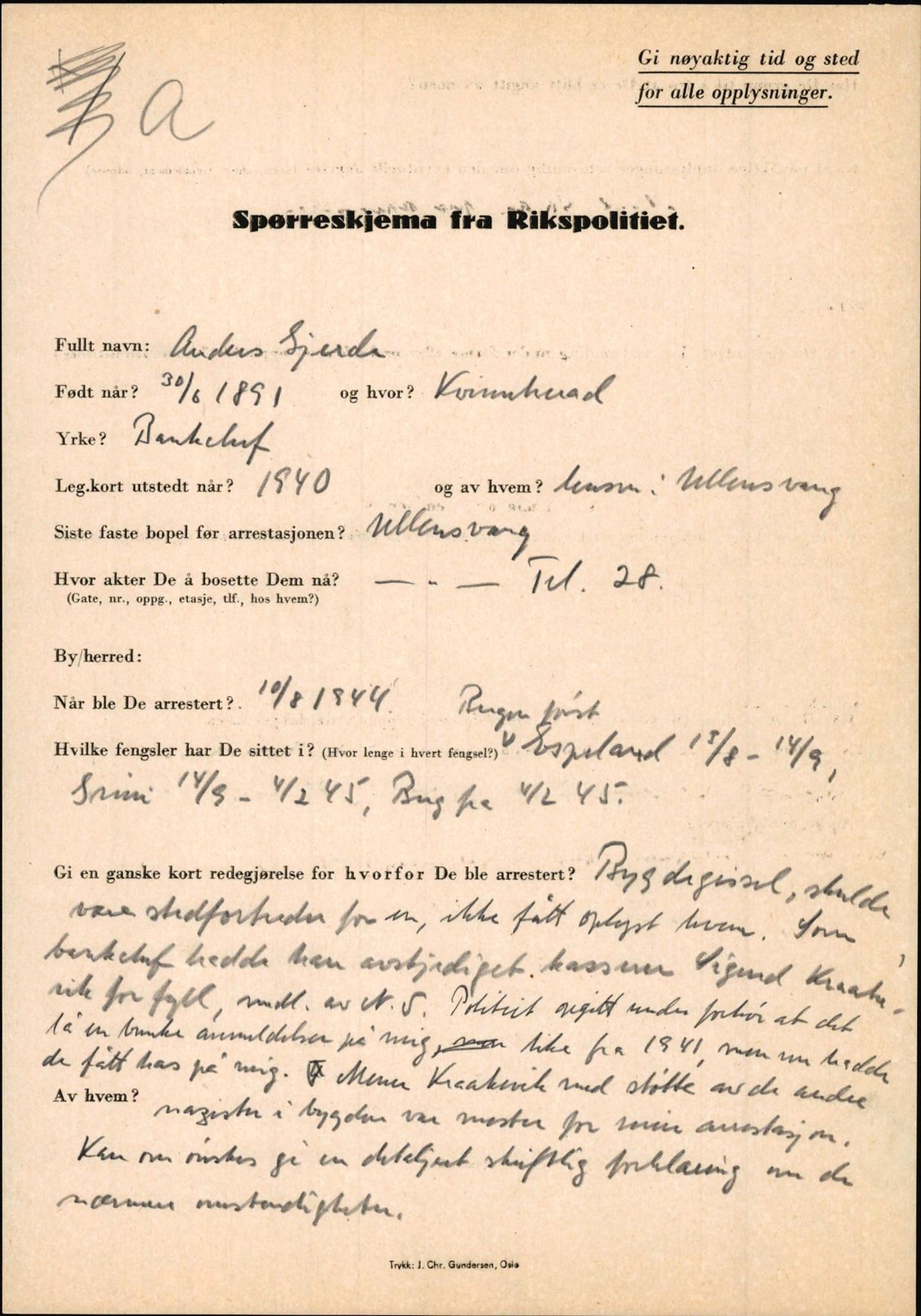 Rikspolitisjefen, AV/RA-S-1560/L/L0005: Gidske, Peder Martin -  Hansell, Georg, 1940-1945, p. 63
