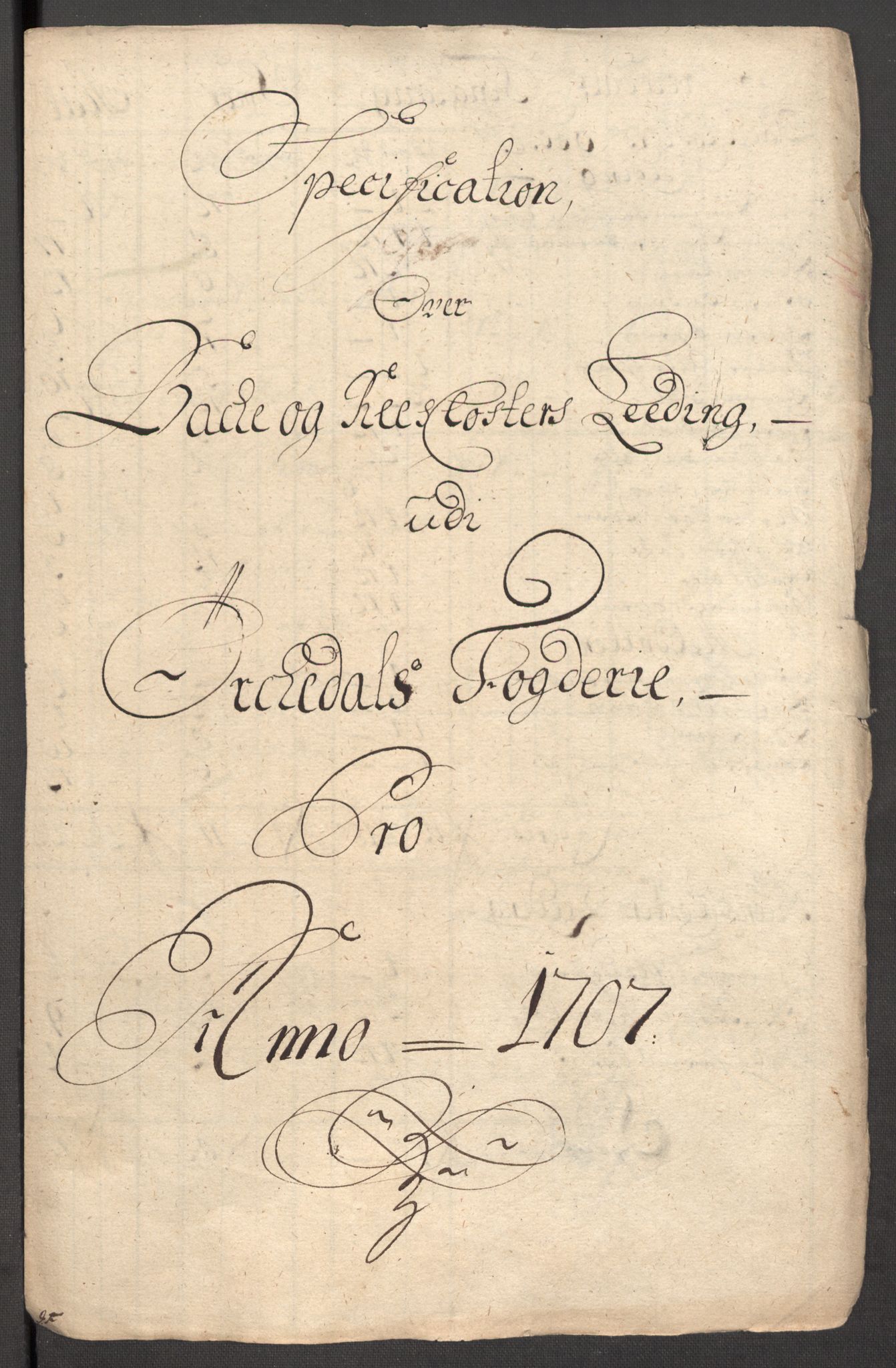 Rentekammeret inntil 1814, Reviderte regnskaper, Fogderegnskap, AV/RA-EA-4092/R60/L3957: Fogderegnskap Orkdal og Gauldal, 1707, p. 402