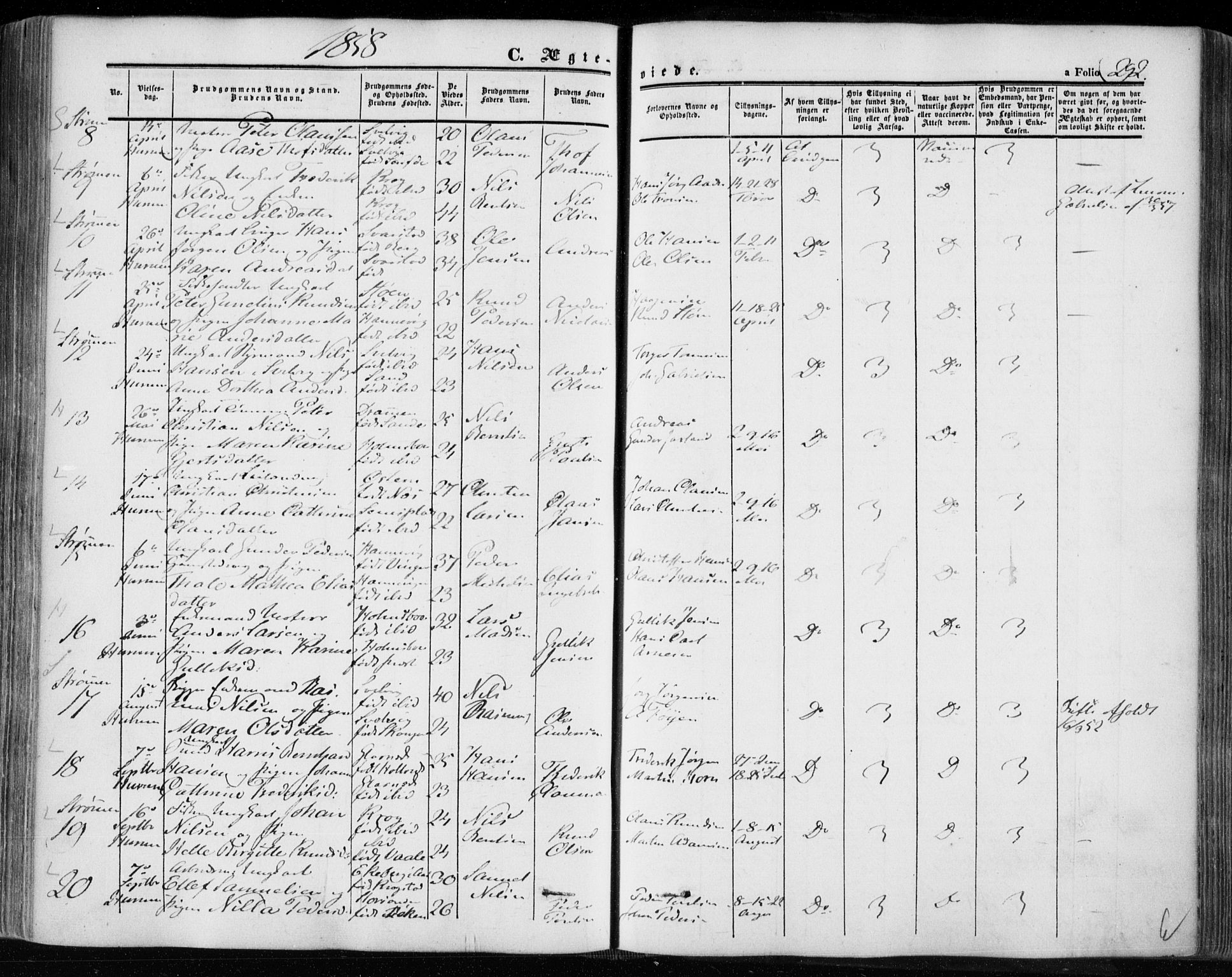 Hurum kirkebøker, SAKO/A-229/F/Fa/L0011: Parish register (official) no. 11, 1847-1860, p. 292