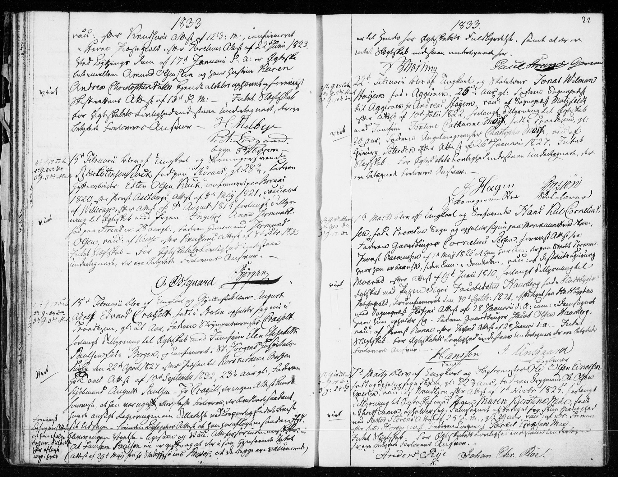 Ministerialprotokoller, klokkerbøker og fødselsregistre - Sør-Trøndelag, SAT/A-1456/601/L0046: Parish register (official) no. 601A14, 1830-1841, p. 22