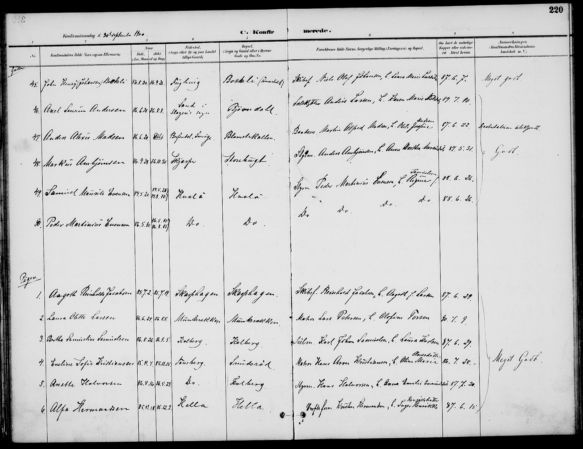 Nøtterøy kirkebøker, AV/SAKO-A-354/F/Fa/L0009: Parish register (official) no. I 9, 1894-1907, p. 220