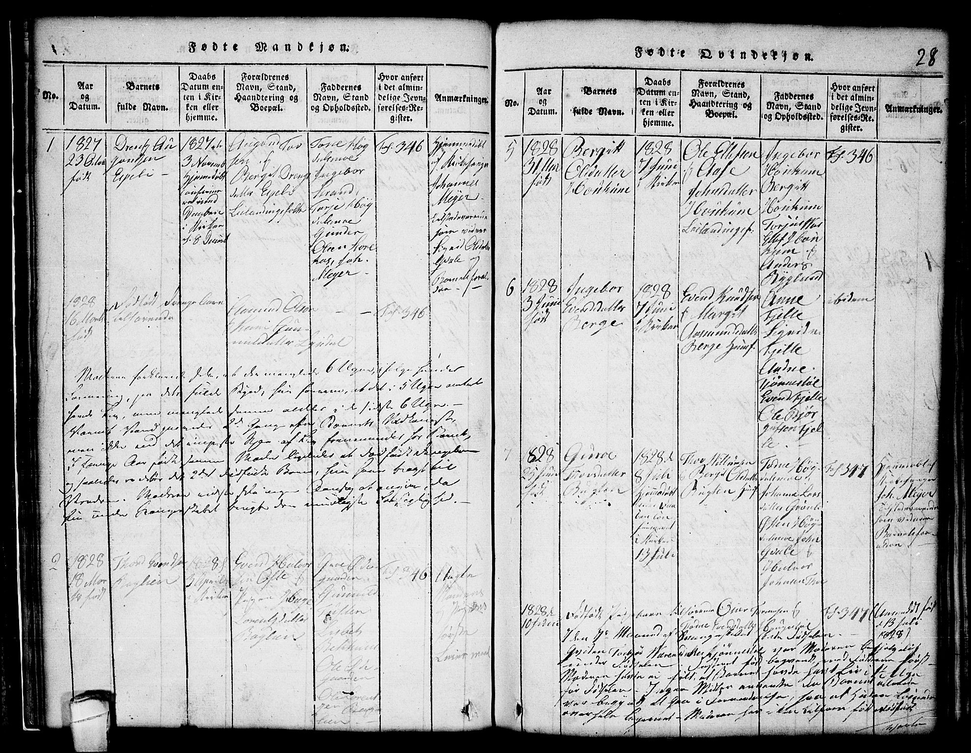 Lårdal kirkebøker, SAKO/A-284/G/Gc/L0001: Parish register (copy) no. III 1, 1815-1854, p. 28