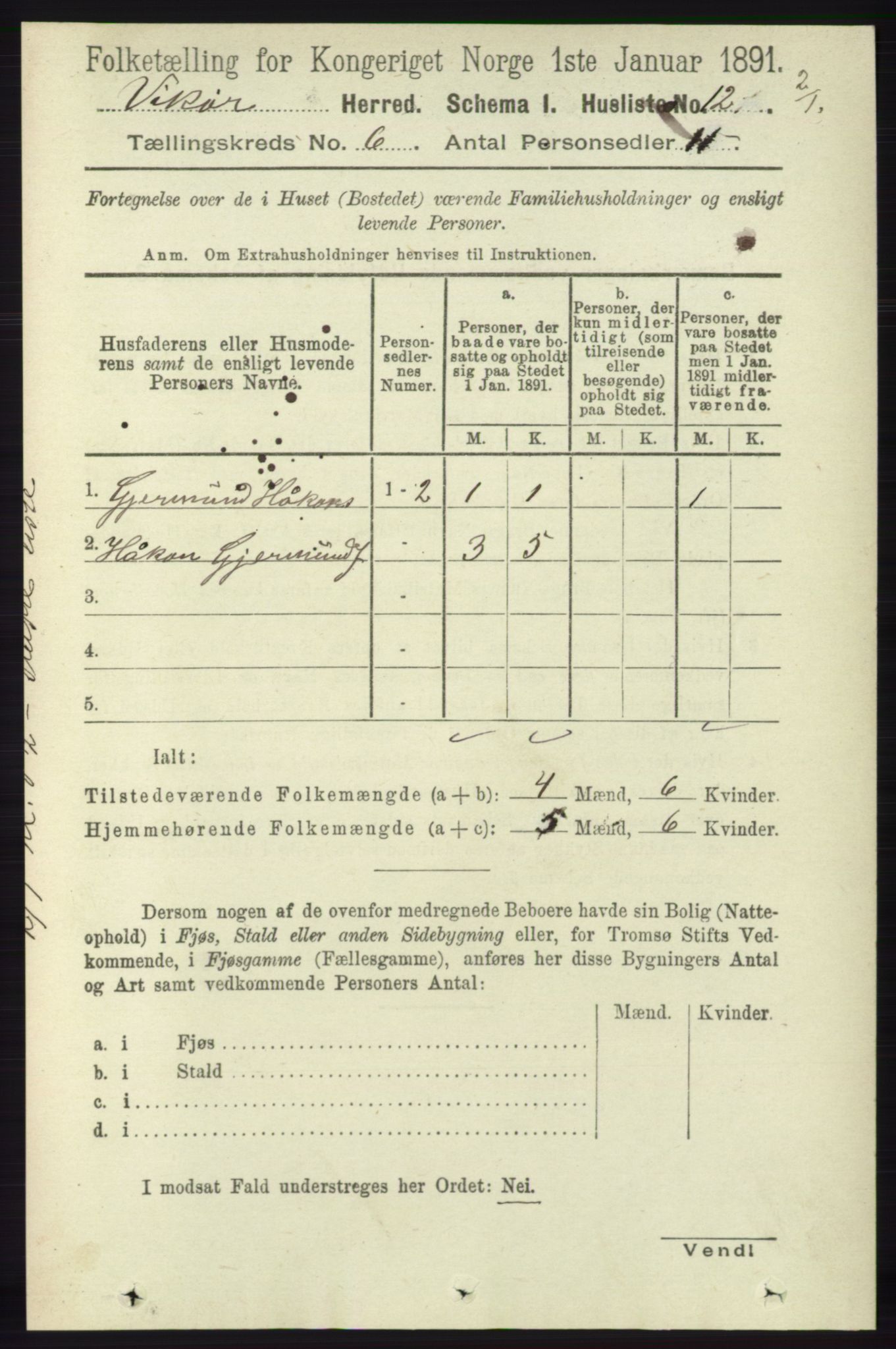 RA, 1891 census for 1238 Vikør, 1891, p. 1752