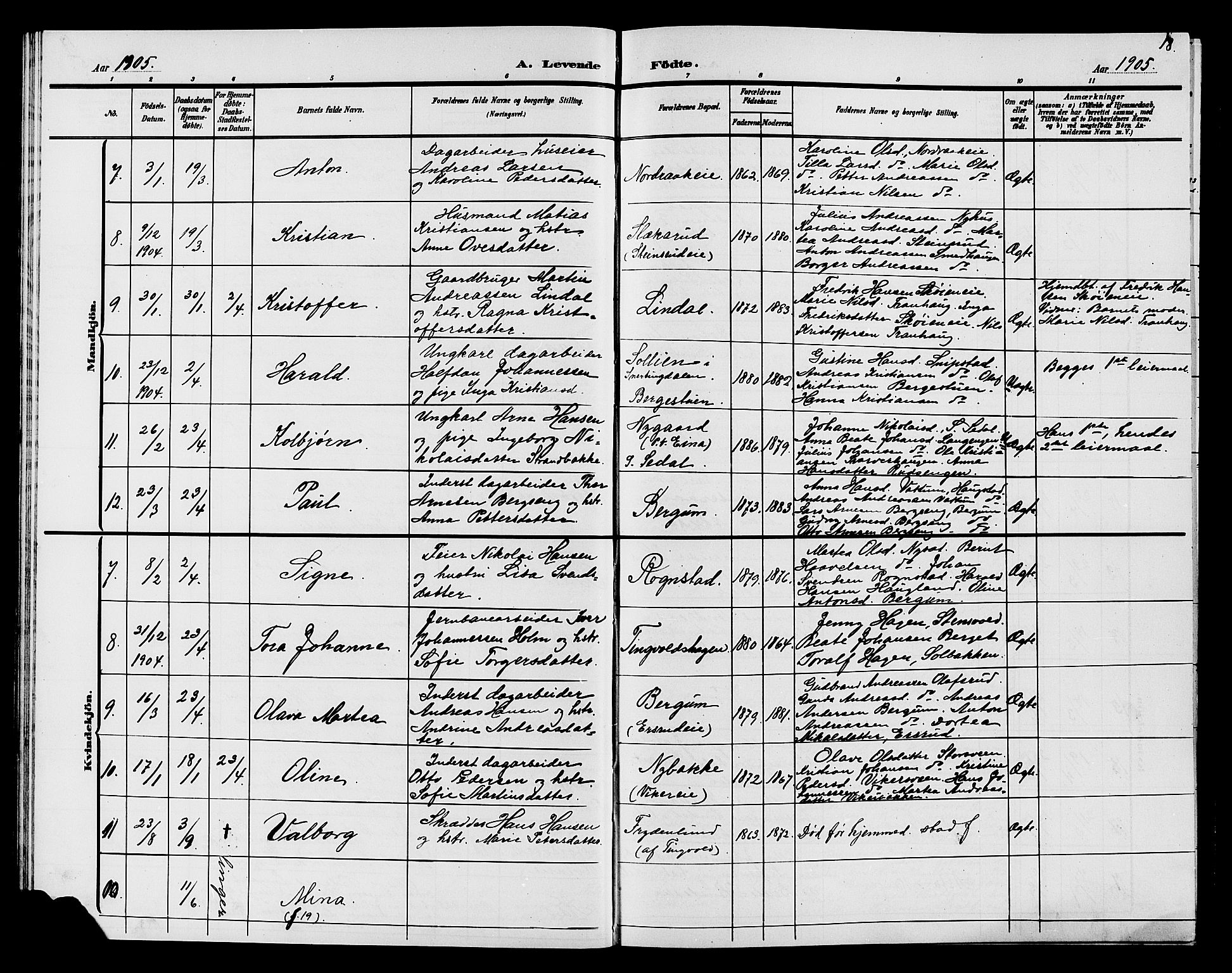 Søndre Land prestekontor, AV/SAH-PREST-122/L/L0005: Parish register (copy) no. 5, 1902-1911, p. 18