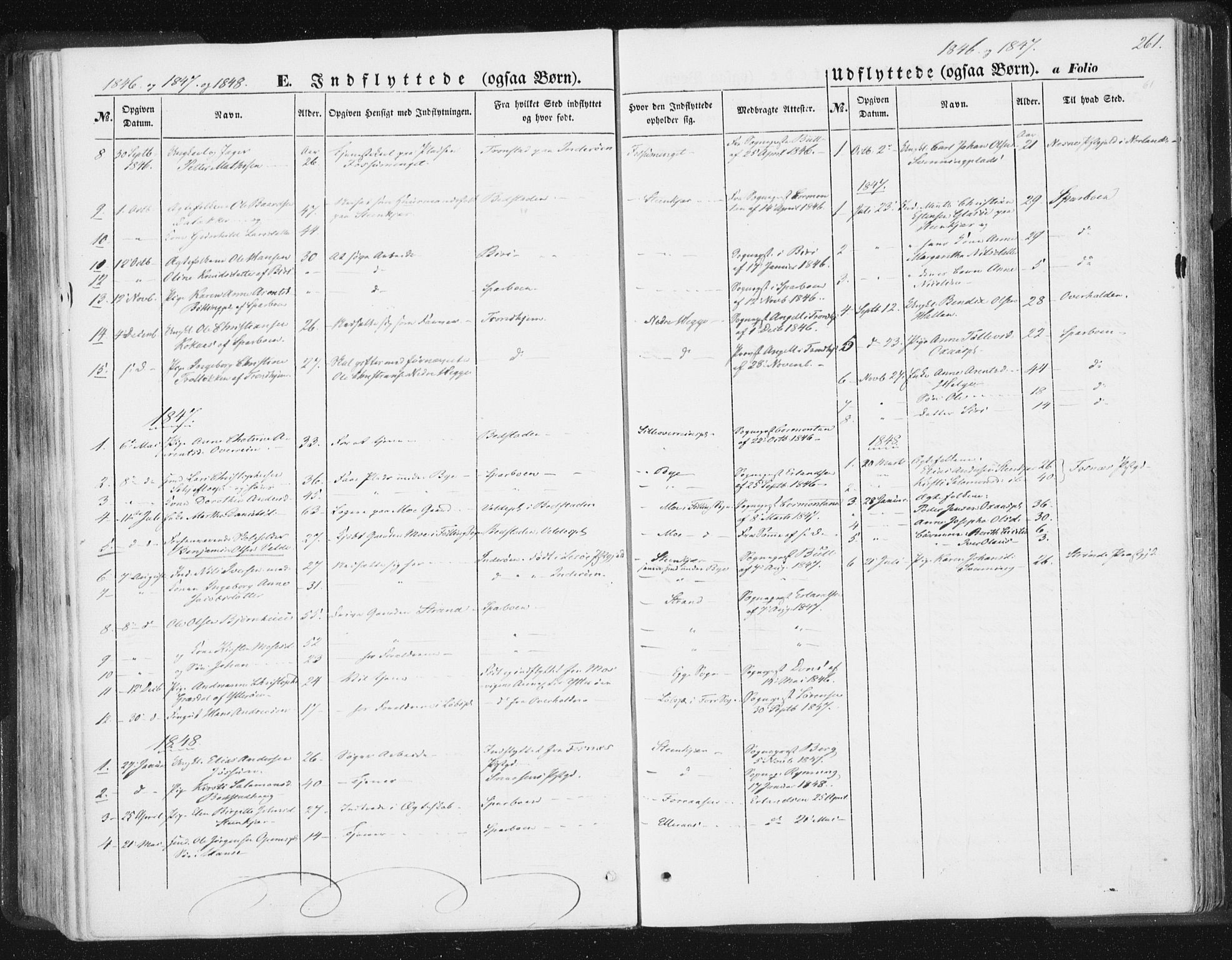 Ministerialprotokoller, klokkerbøker og fødselsregistre - Nord-Trøndelag, SAT/A-1458/746/L0446: Parish register (official) no. 746A05, 1846-1859, p. 261