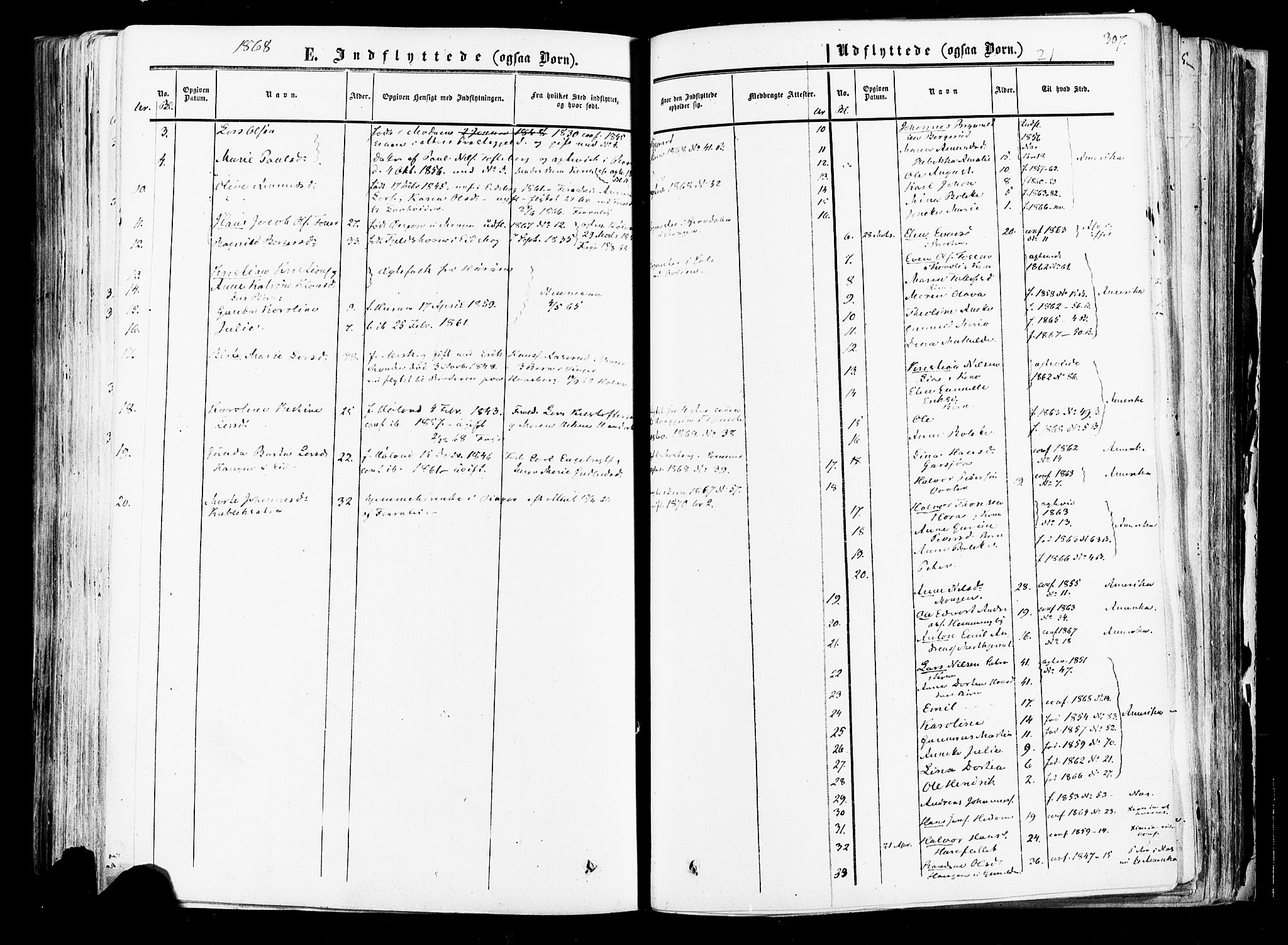 Aurskog prestekontor Kirkebøker, AV/SAO-A-10304a/F/Fa/L0007: Parish register (official) no. I 7, 1854-1877, p. 307