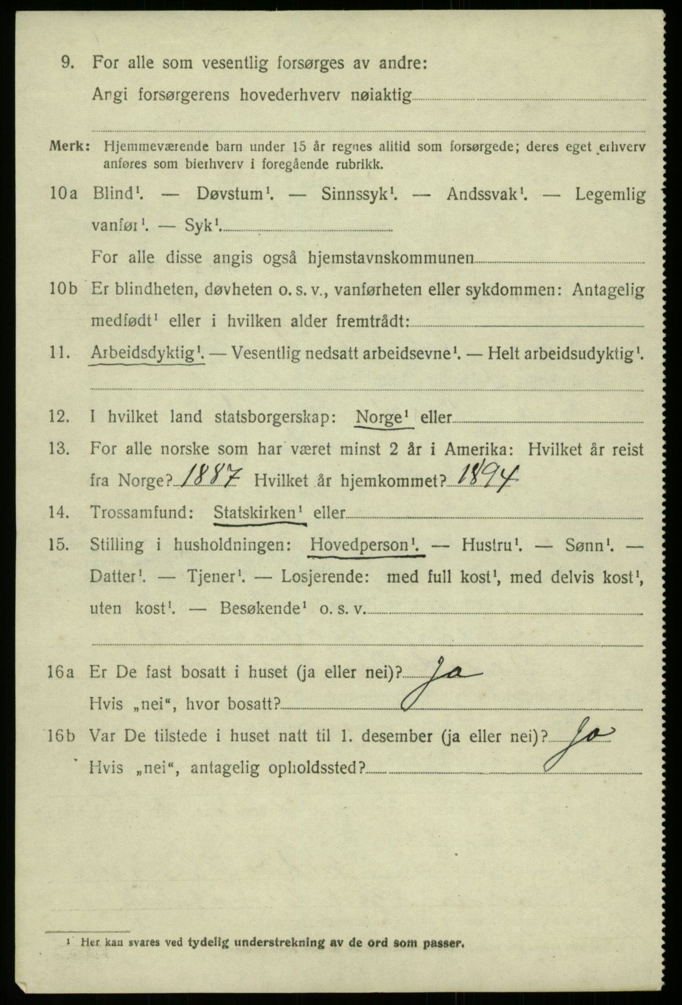 SAB, 1920 census for Bruvik, 1920, p. 9527