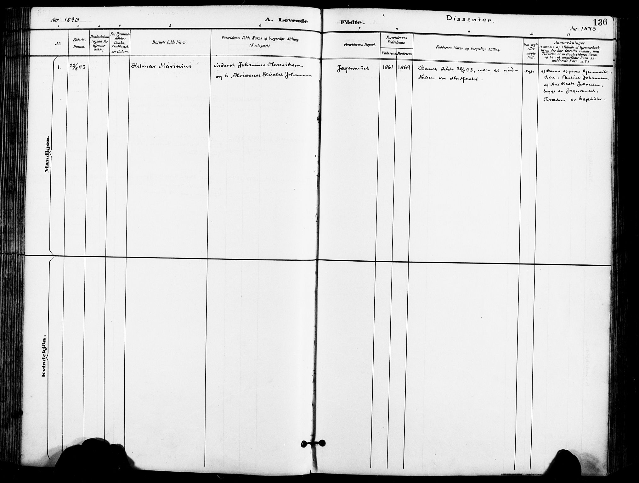 Karlsøy sokneprestembete, SATØ/S-1299/H/Ha/Haa/L0007kirke: Parish register (official) no. 7, 1891-1902, p. 136