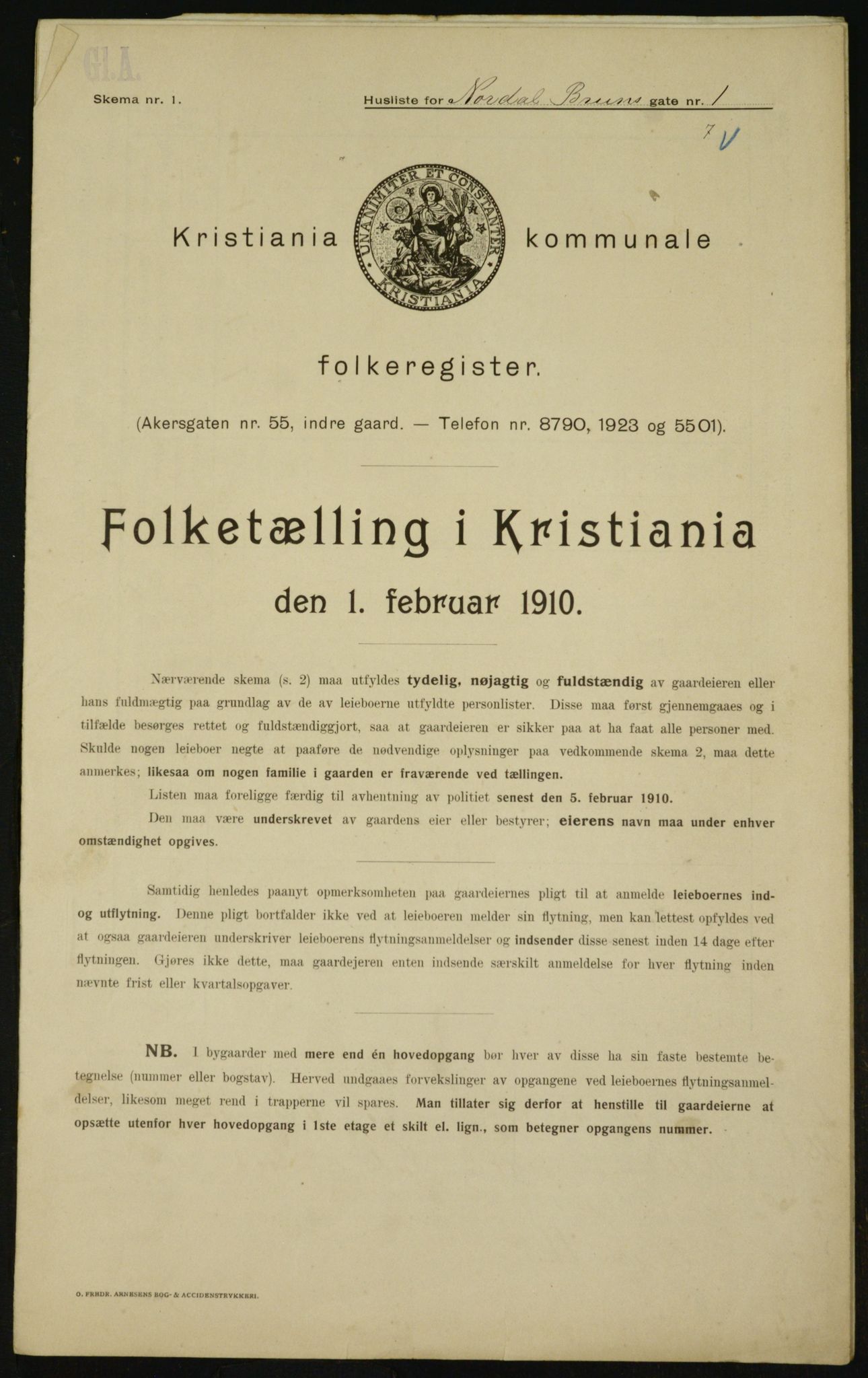 OBA, Municipal Census 1910 for Kristiania, 1910, p. 69684