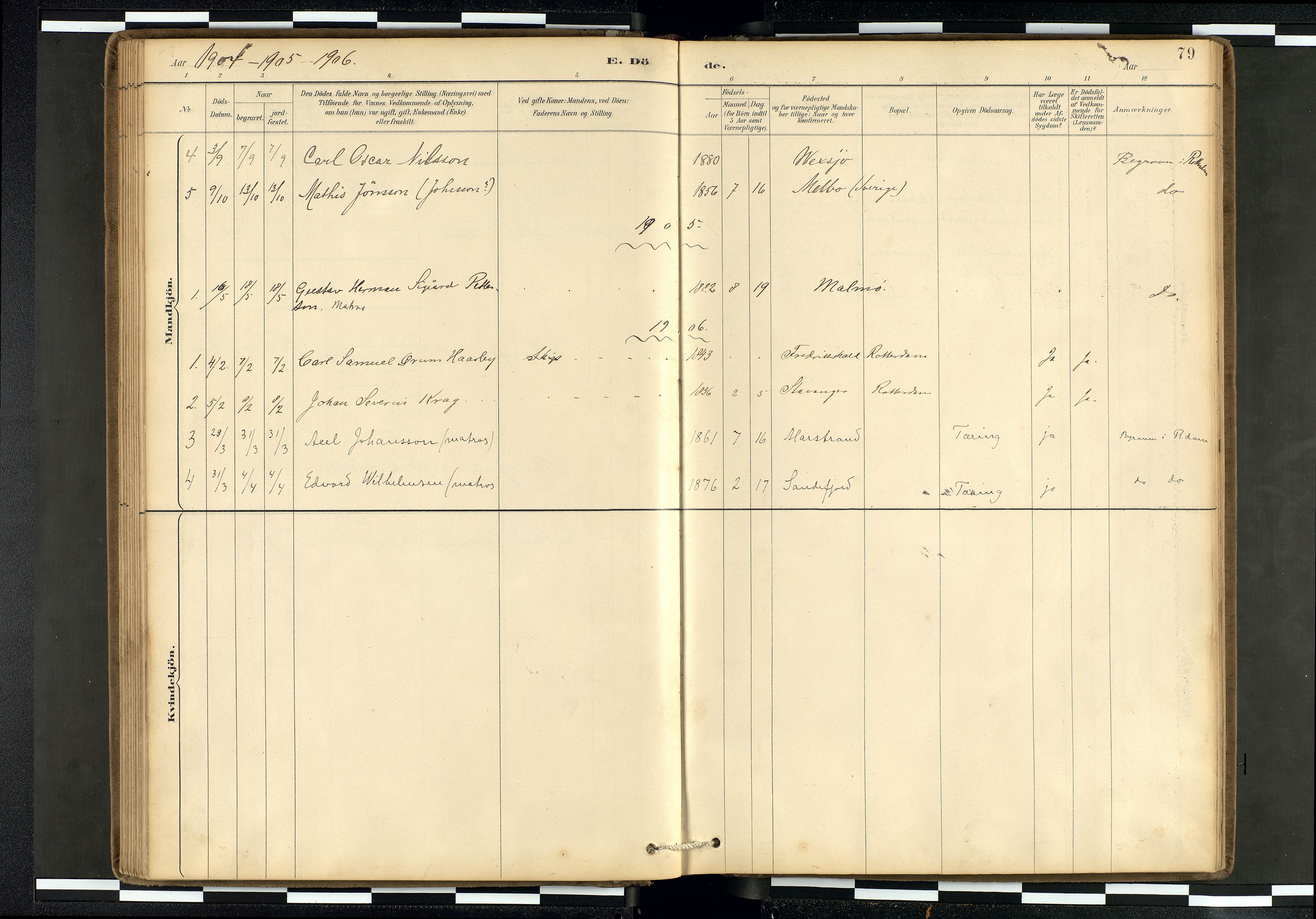 Den norske sjømannsmisjon i utlandet/Hollandske havner (Amsterdam-Rotterdam-Europort), AV/SAB-SAB/PA-0106/H/Ha/Haa/L0002: Parish register (official) no. A 2, 1887-1907, p. 78b-79a