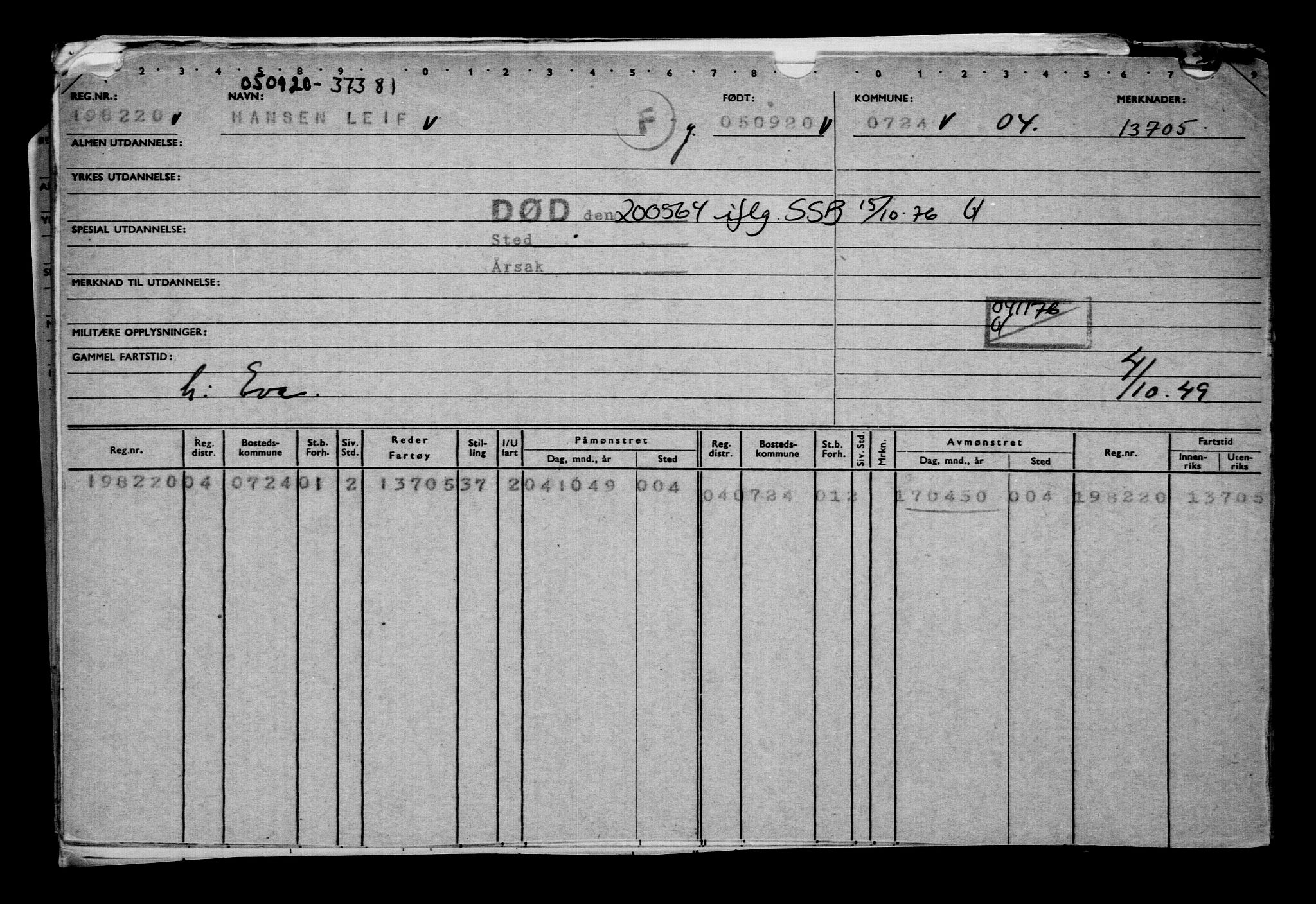 Direktoratet for sjømenn, AV/RA-S-3545/G/Gb/L0185: Hovedkort, 1920, p. 103